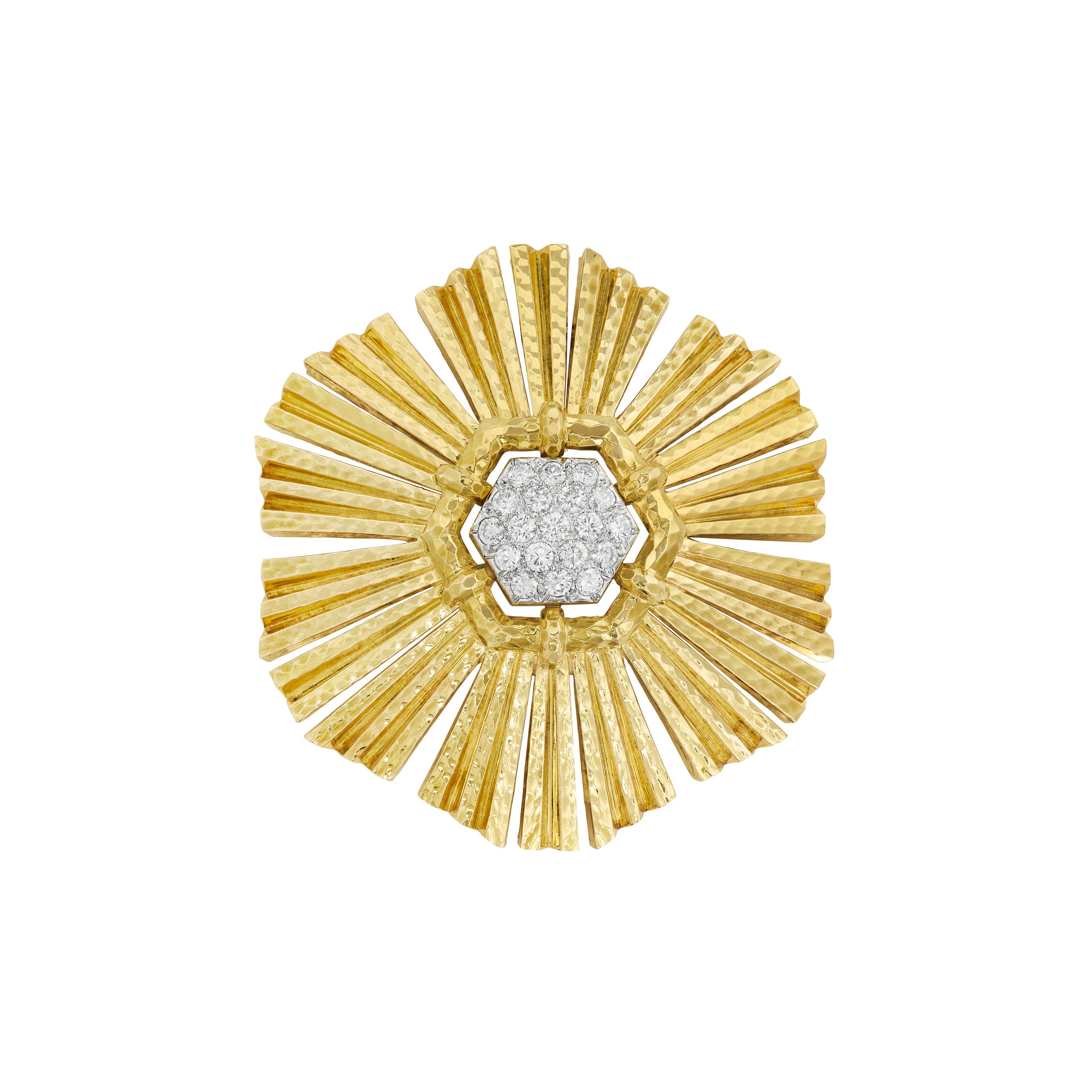 David Webb Diamond and Gold Pendant-Brooch