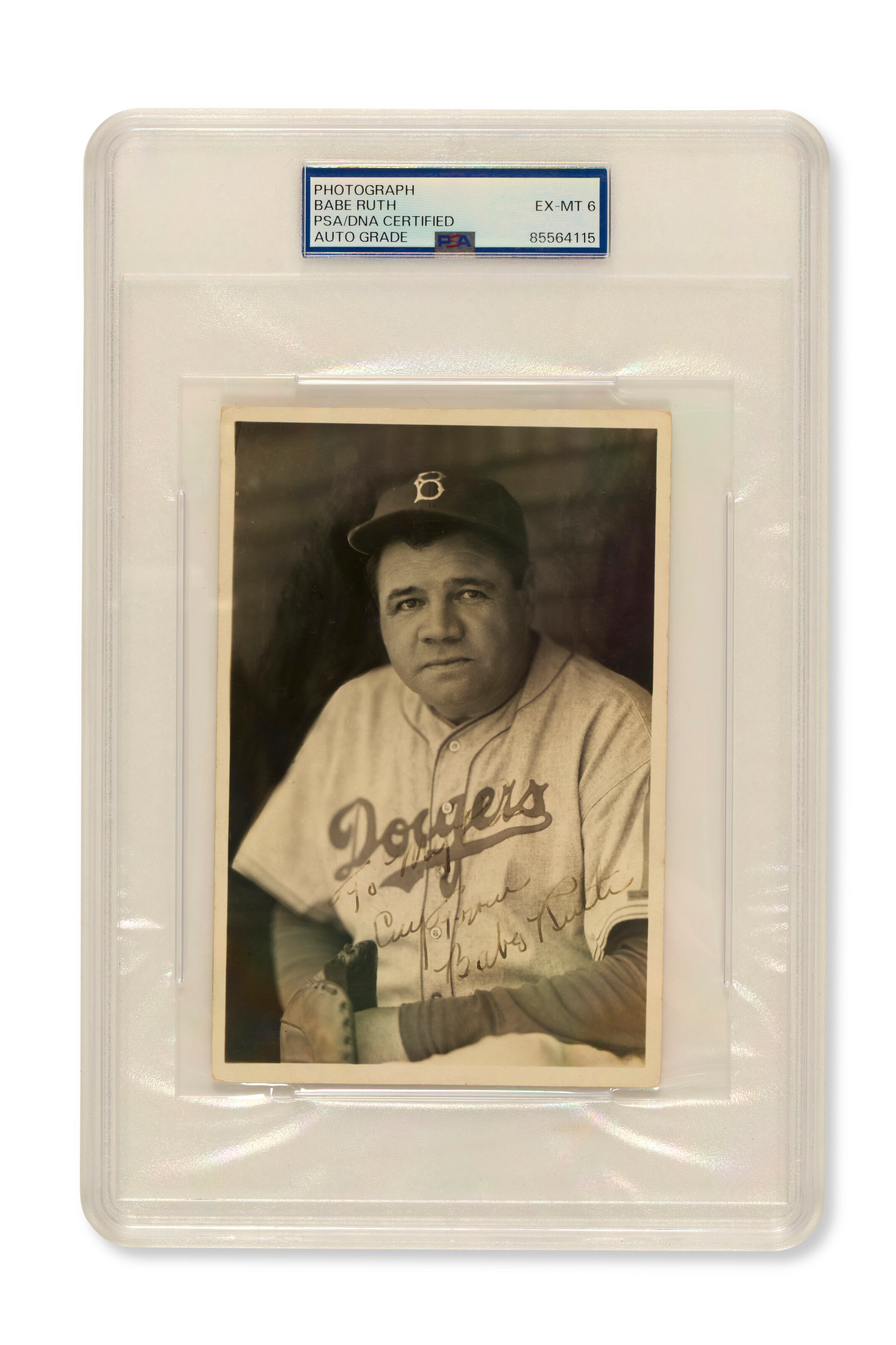 BABE RUTH AUTOGRAPHED PHOTOGRAPH BY GEORGE BURKE - LIKELY INSCRIBED