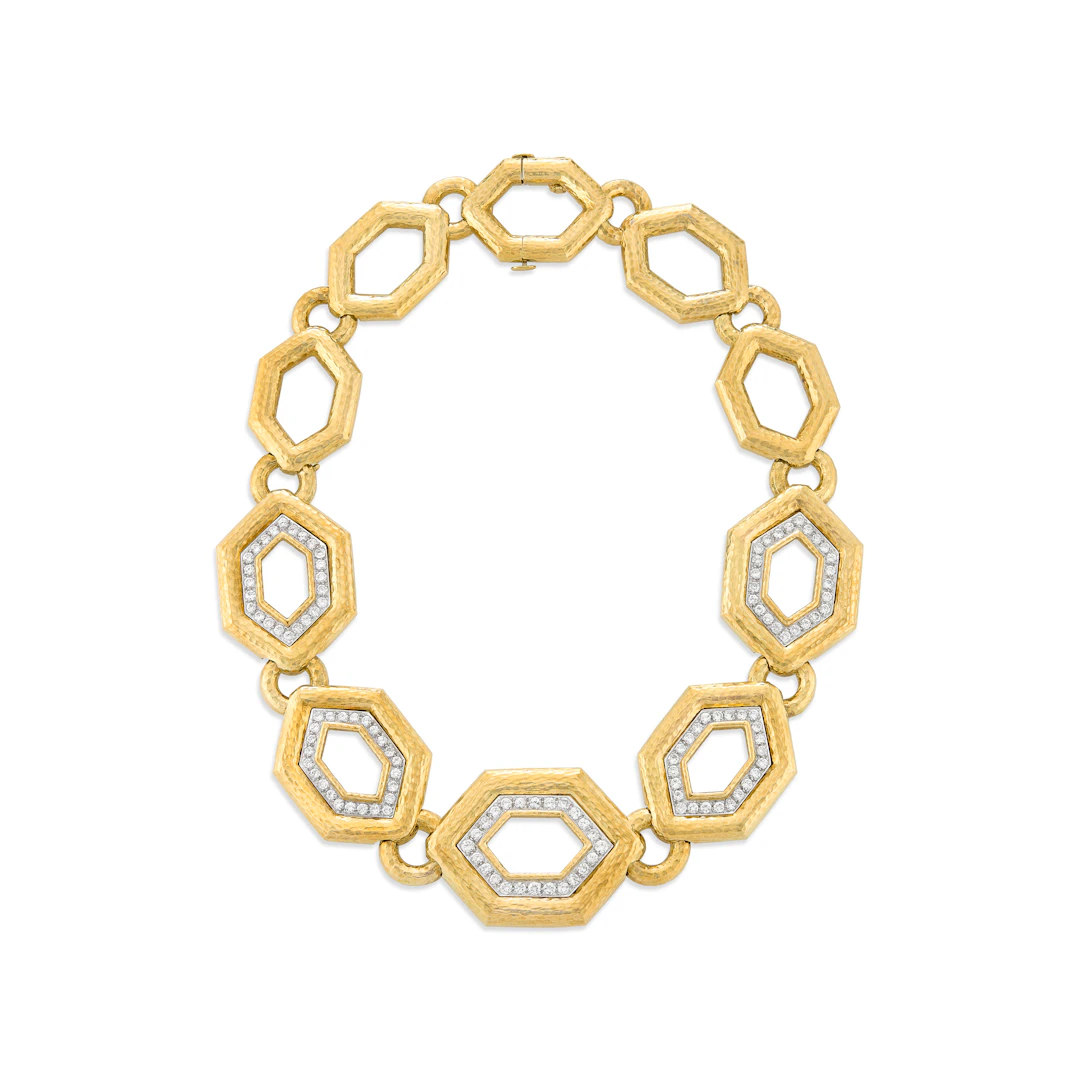 David Webb Diamond and Gold Necklace