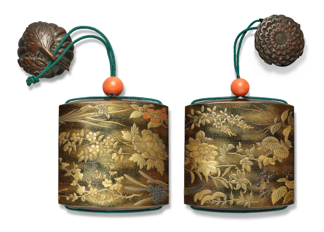 A Gold Lacquer Four-Case Inro