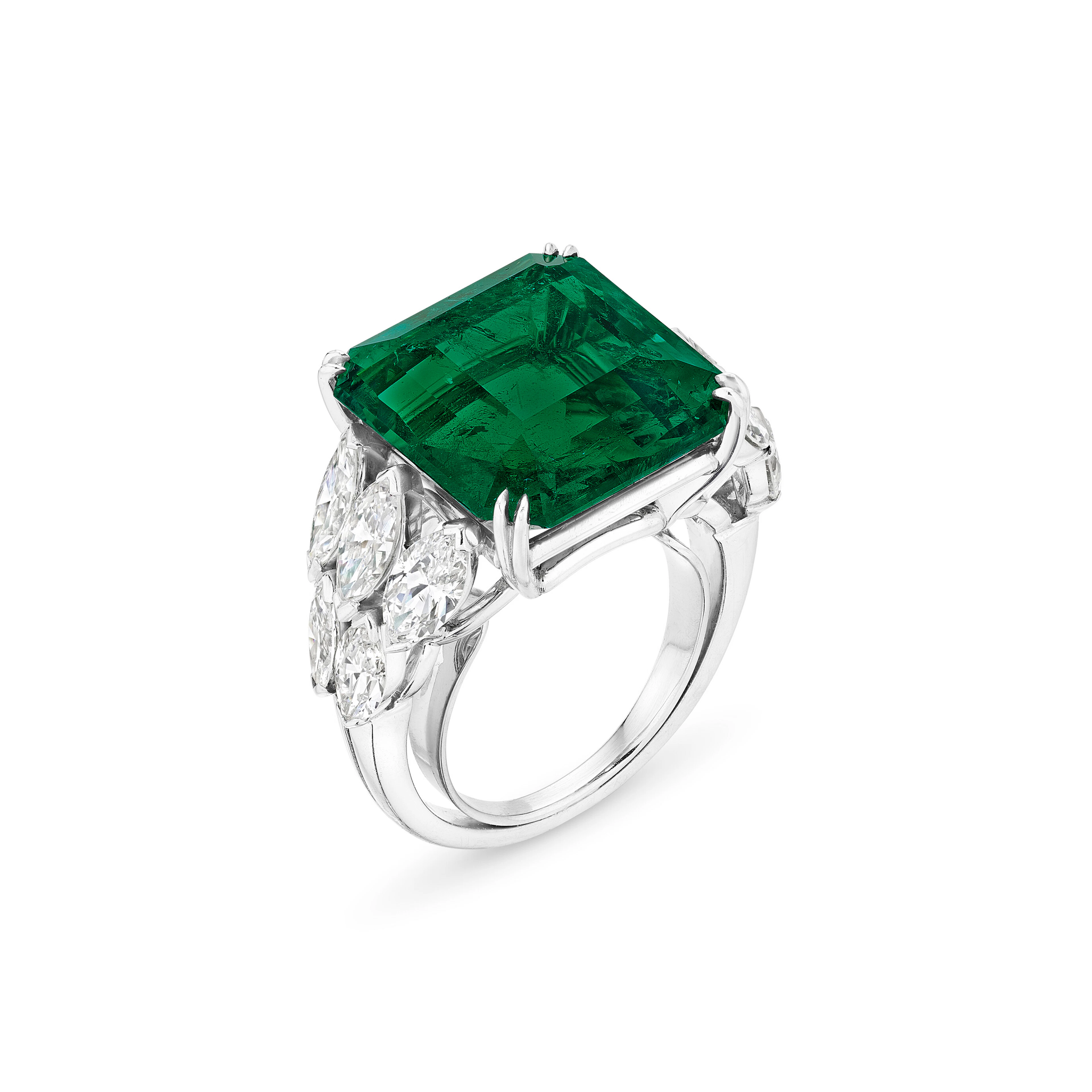 HARRY WINSTON EMERALD AND DIAMOND RING