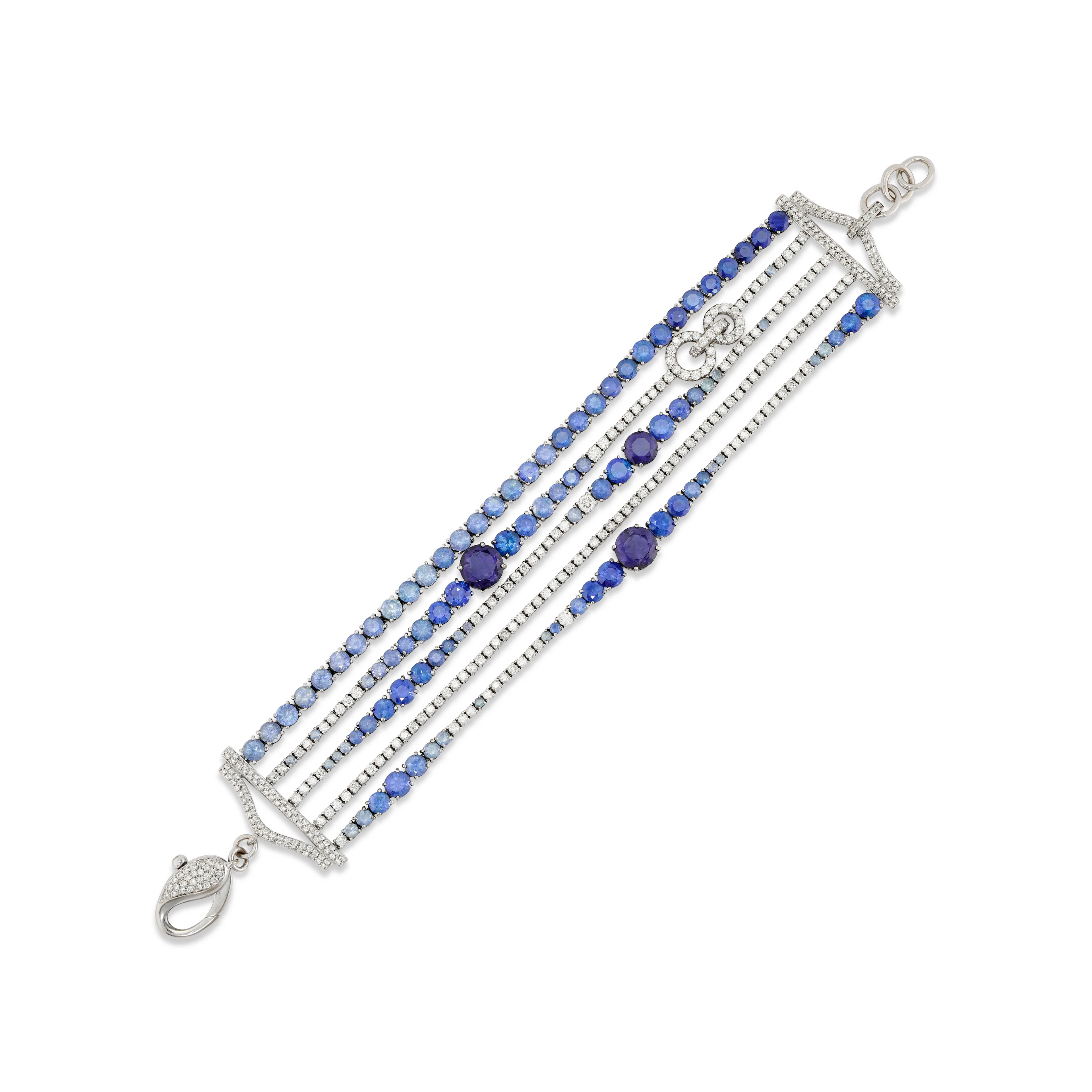 Adler Sapphire, Iolite and Diamond Bracelet