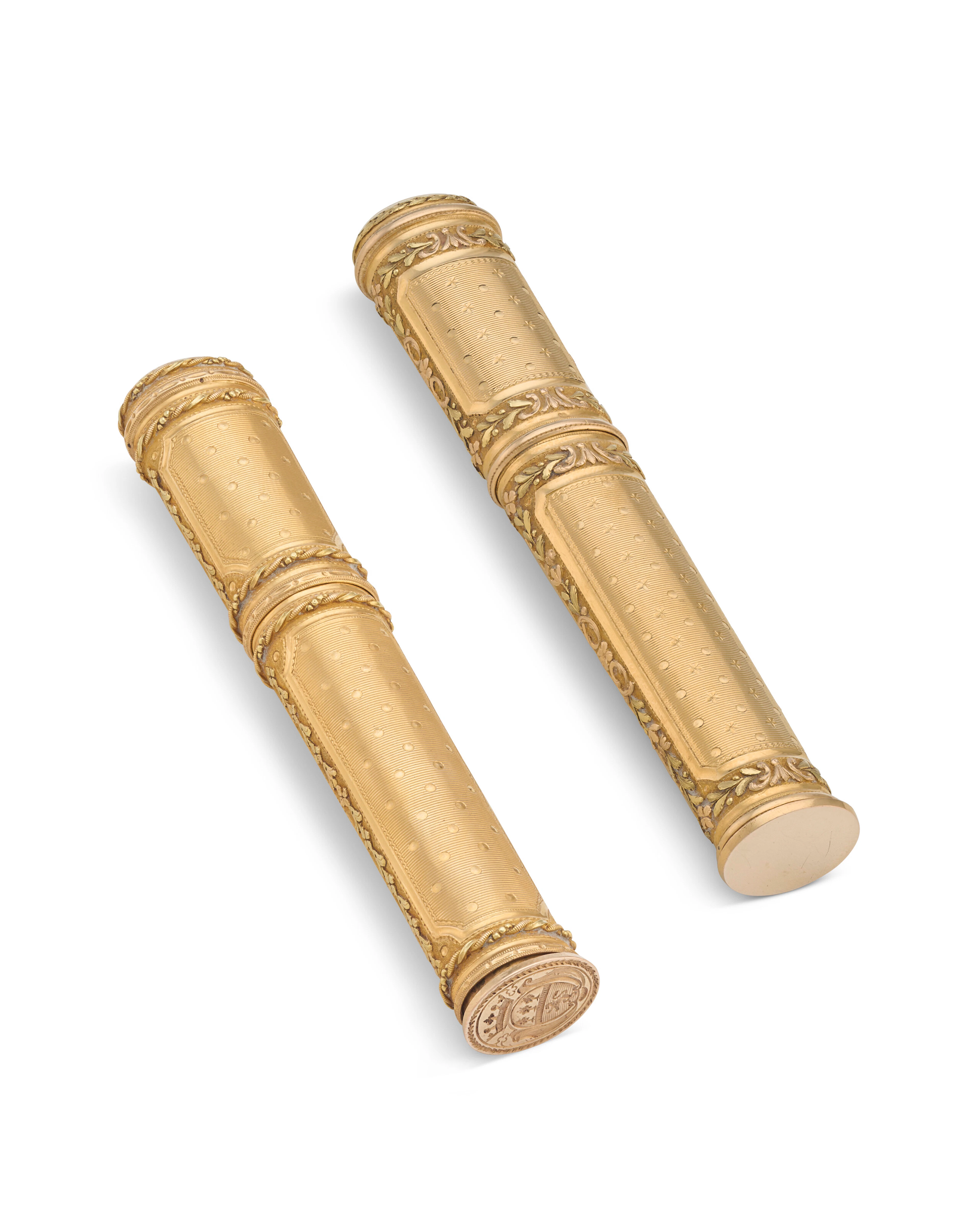 TWO LOUIS XVI GOLD ETUIS