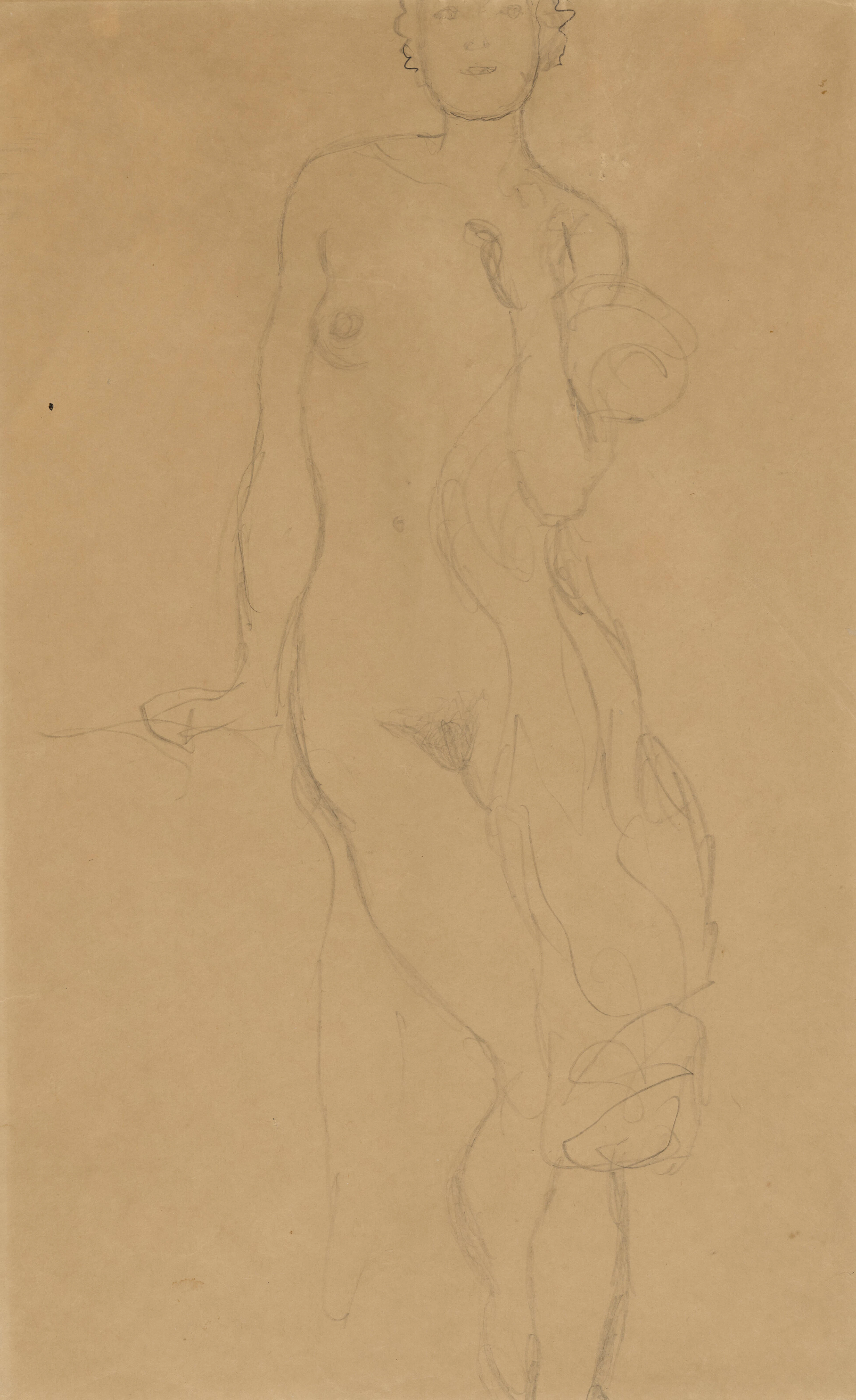 GUSTAV KLIMT (1862-1918) Angelehnter, sich aufstützender Frauenakt