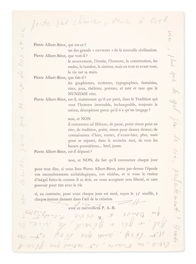 Albert-Birot, Pierre (1876-1967) Et Nicolas Schöffer (1912-1992)