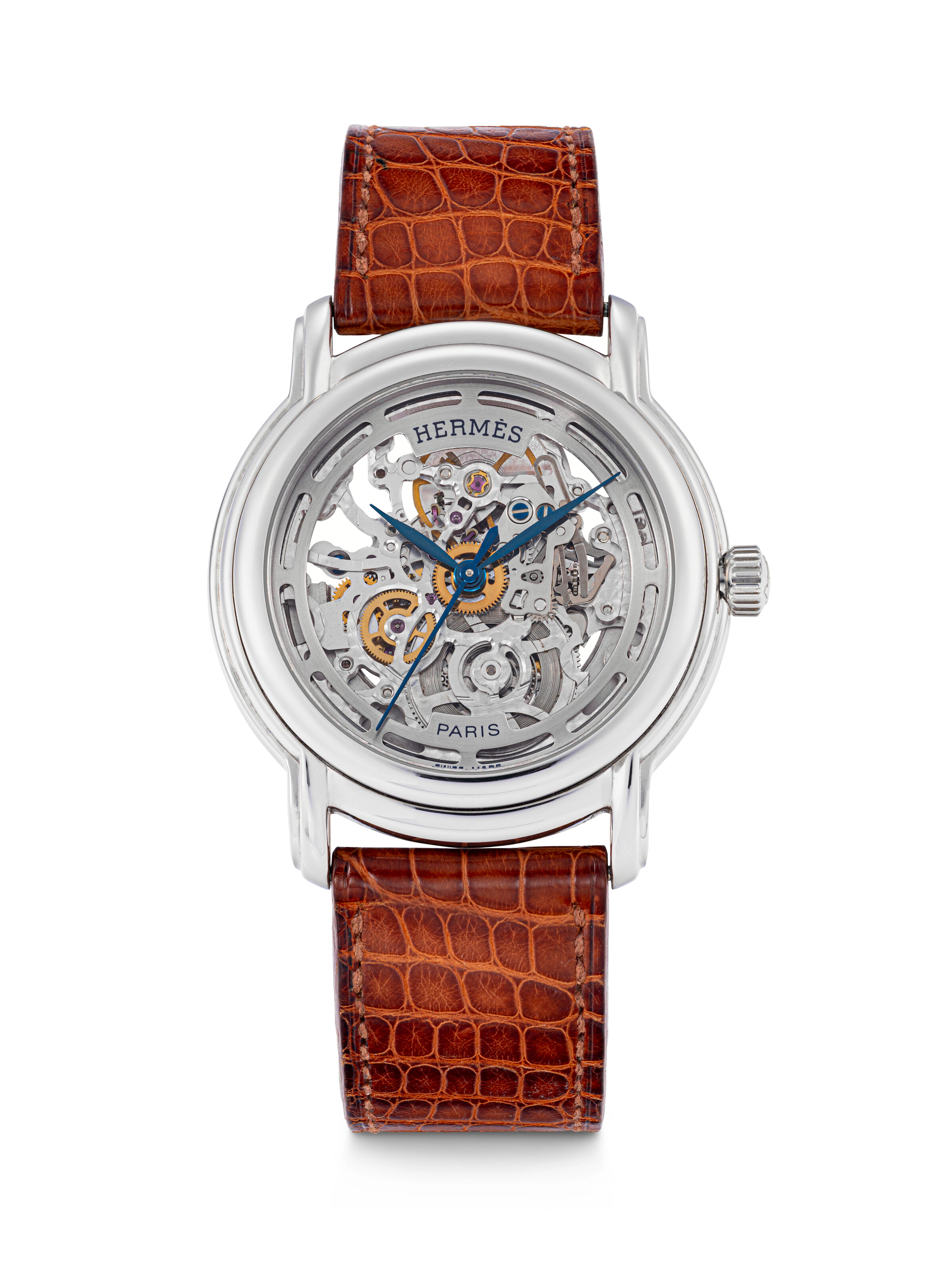 Hermès, sésame, Stainless Steel Skeletonised Wristwatch