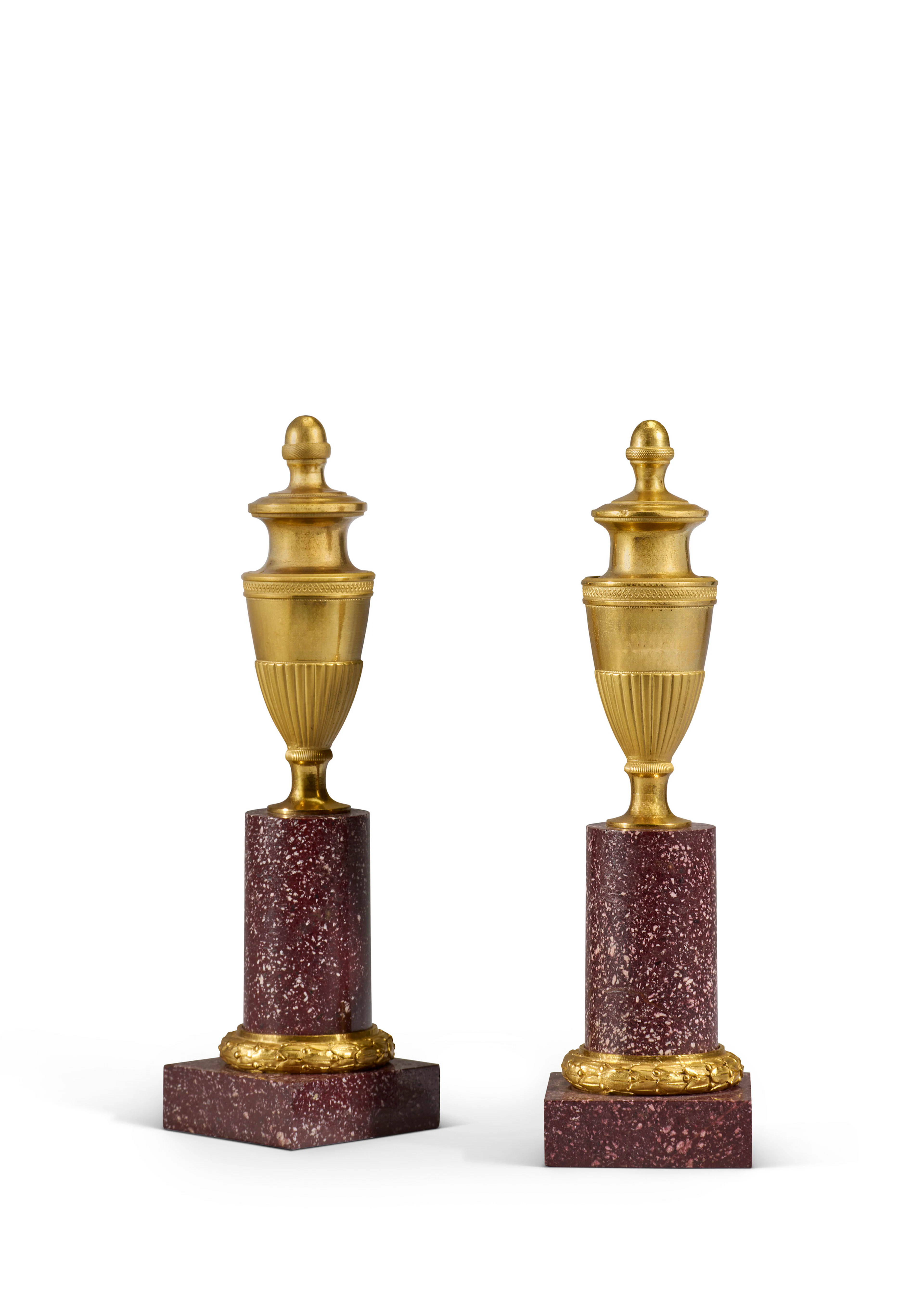 Paire De Cassolettes Formant Bougeoirs D'époque Néoclassique