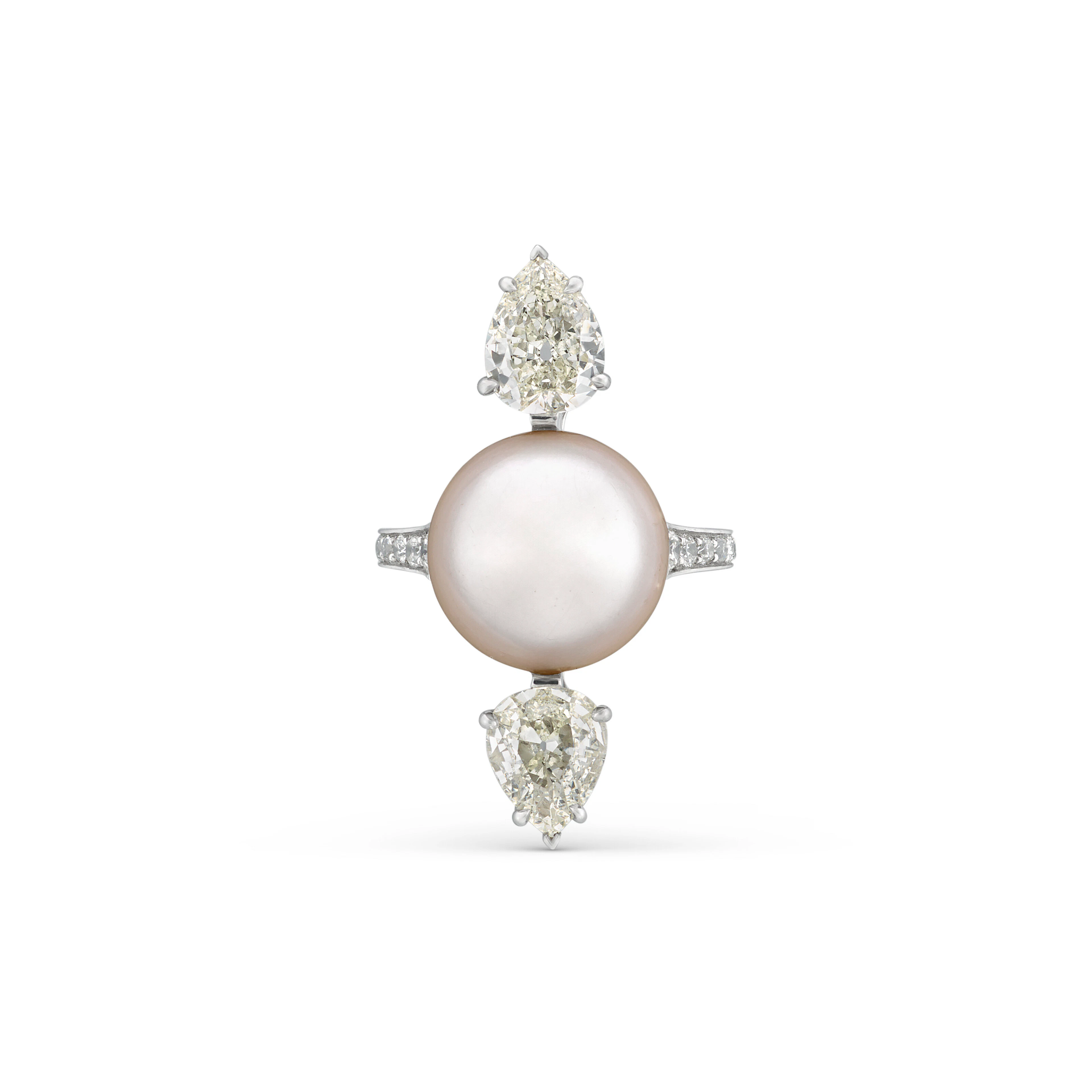 Natural Pearl and Diamond Ring