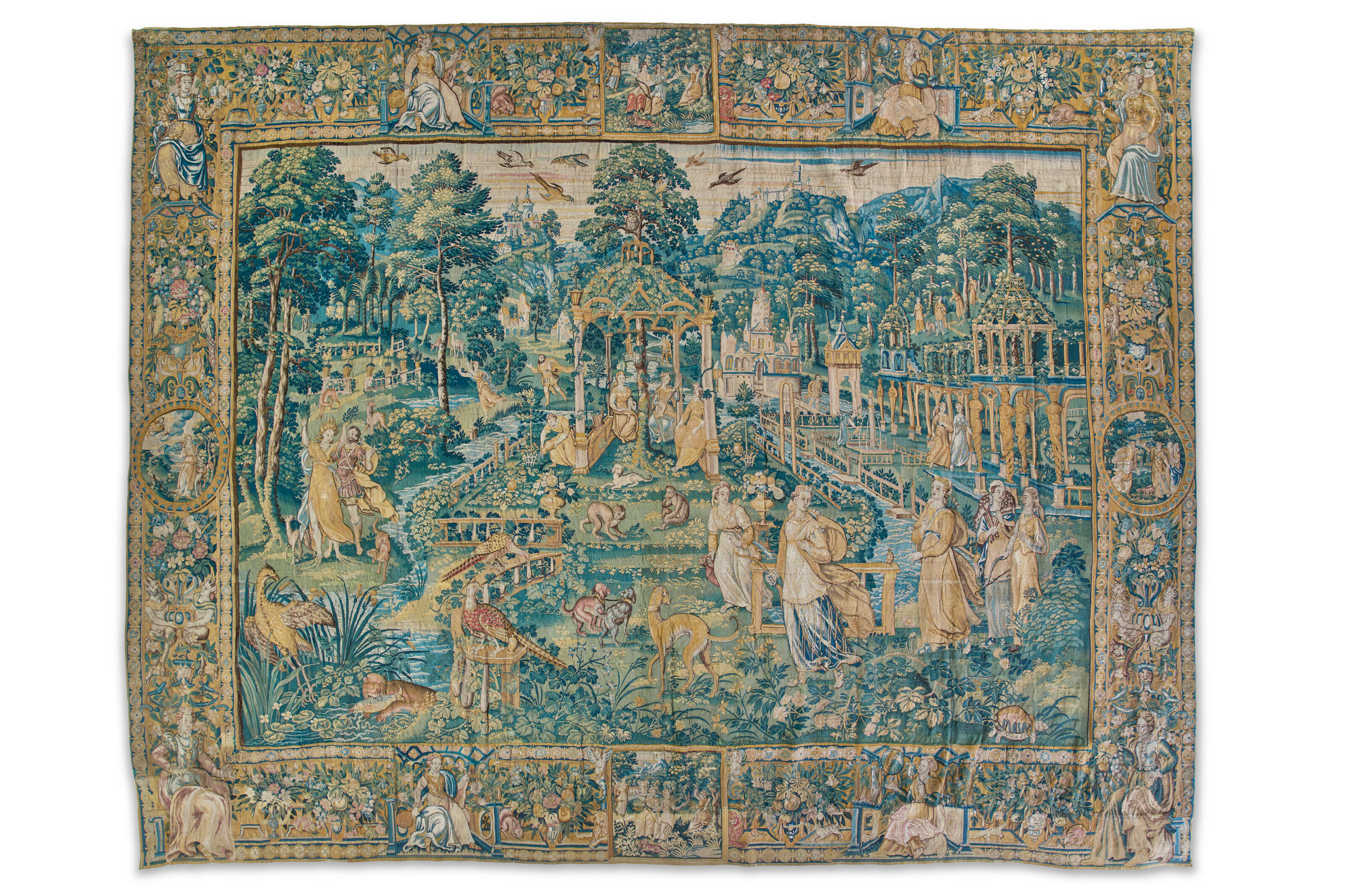 A Flemish Mythological Game Park Tapestry