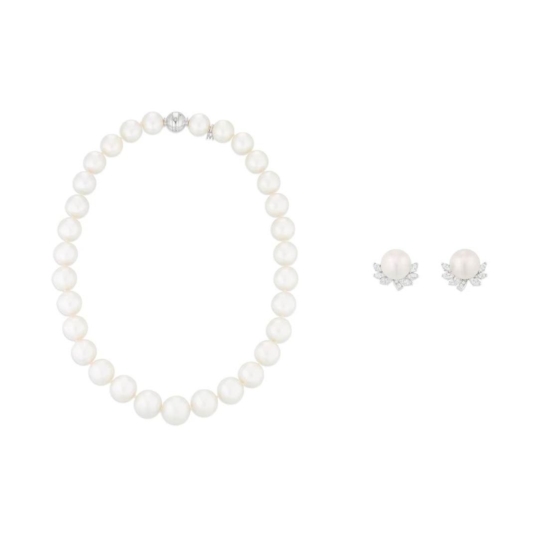 Mikimoto Cultured Pearl Necklace and Unsigned Cultured Pearl and Diamond