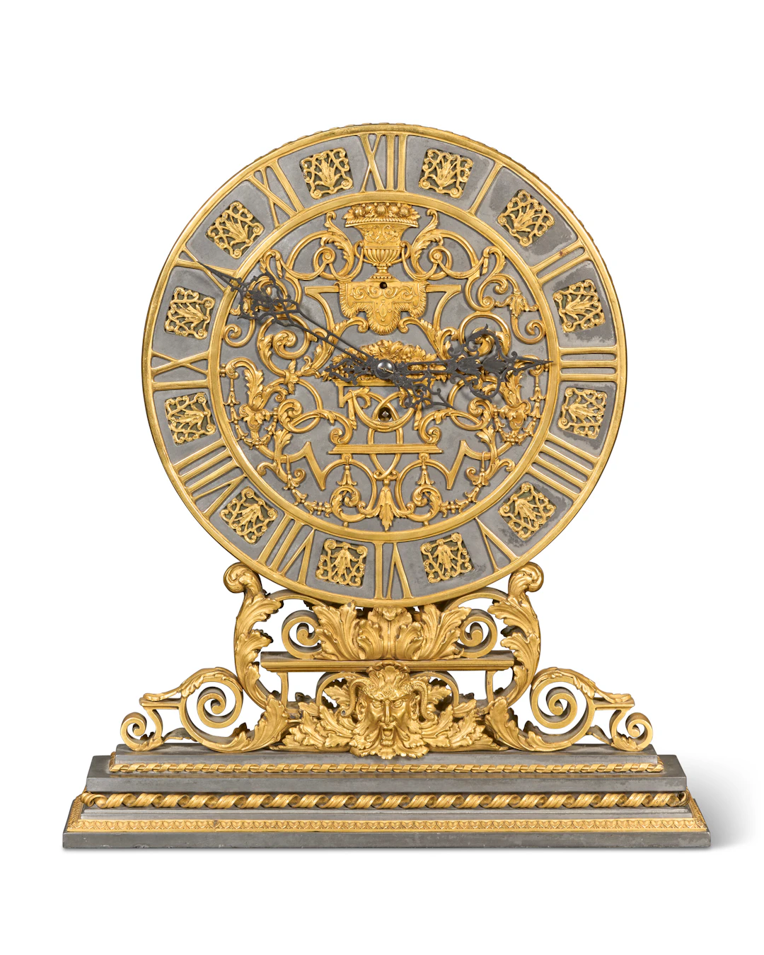 An American Gilt and Patinated-Bronze Mantel Clock
