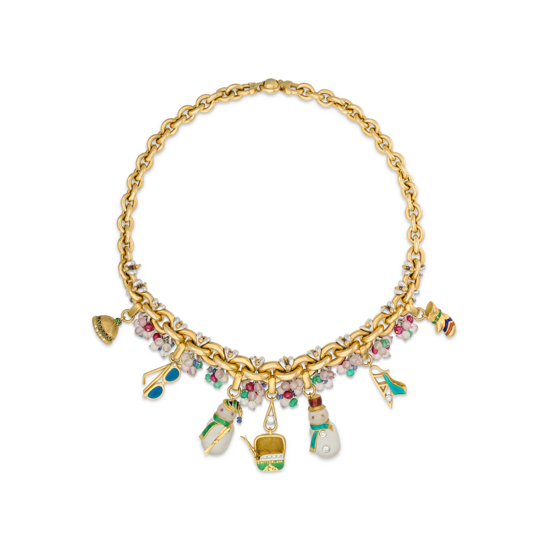 Multi-Gem Charm Necklace