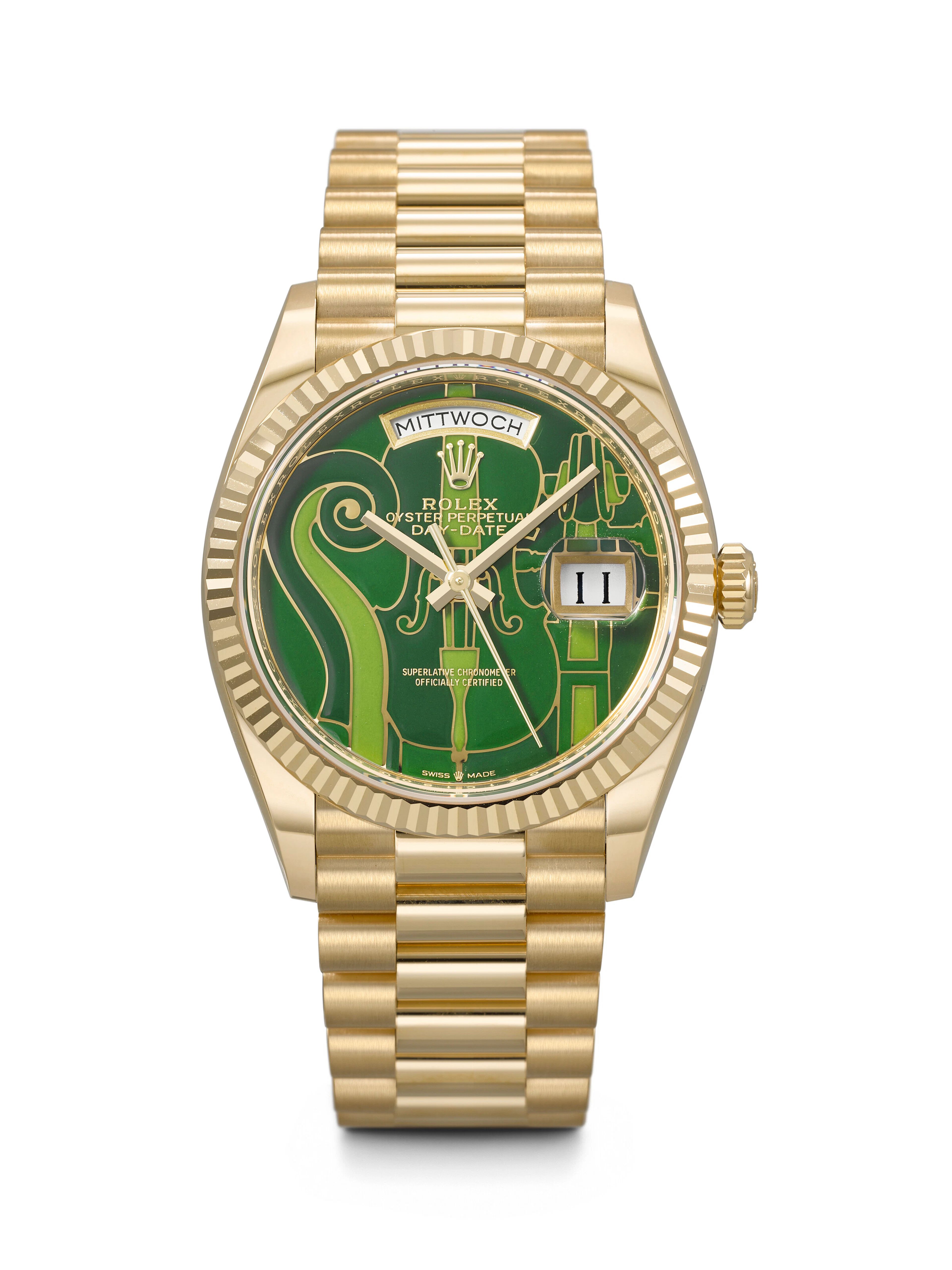 Rolex. An Off-Catalogue and Orchestral 18K Gold Automatic Wristwatch