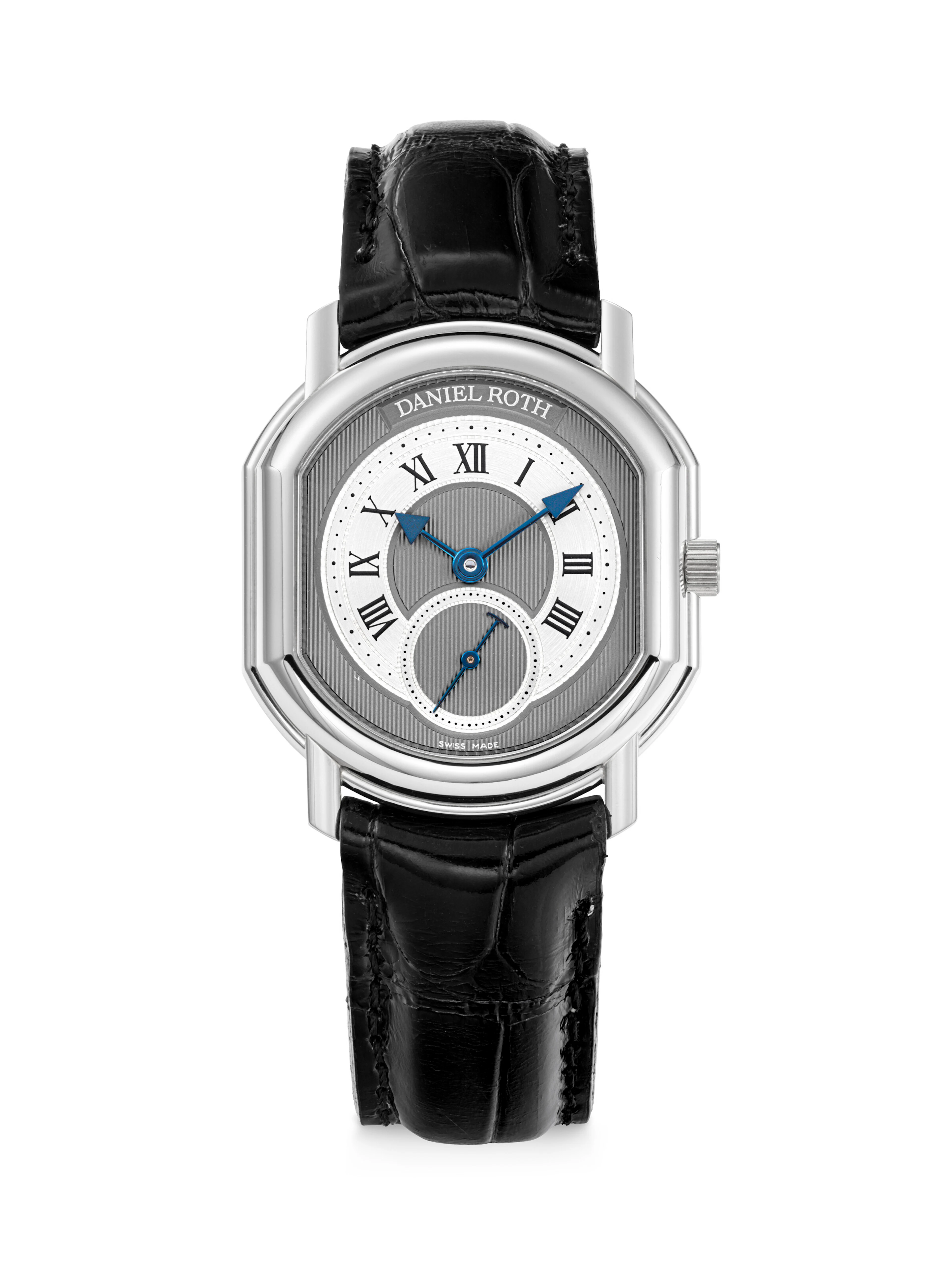 DANIEL ROTH. A CHARMING 18K WHITE GOLD AUTOMATIC WRISTWATCH