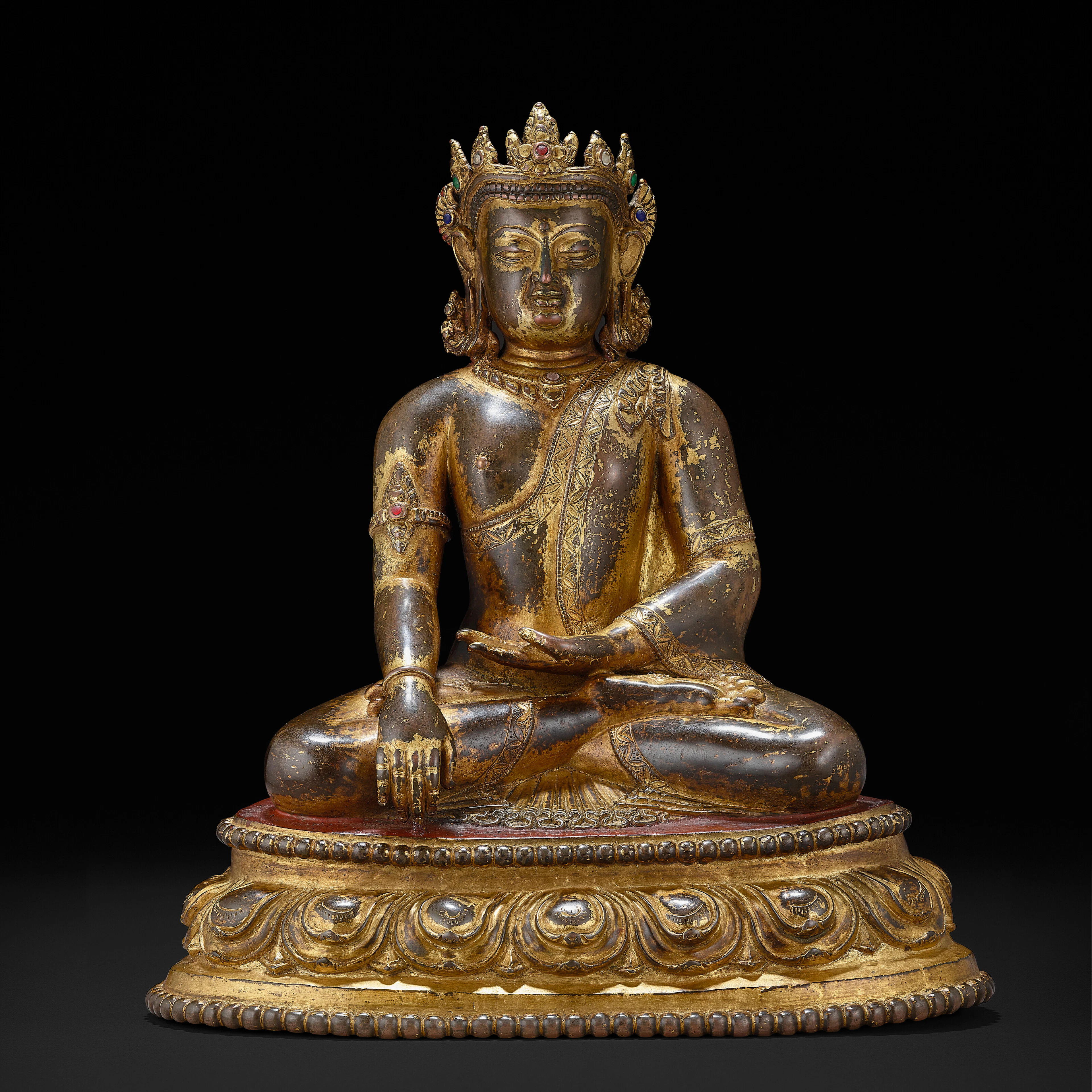 A Gilt Copper Alloy Figure of Akshobhya