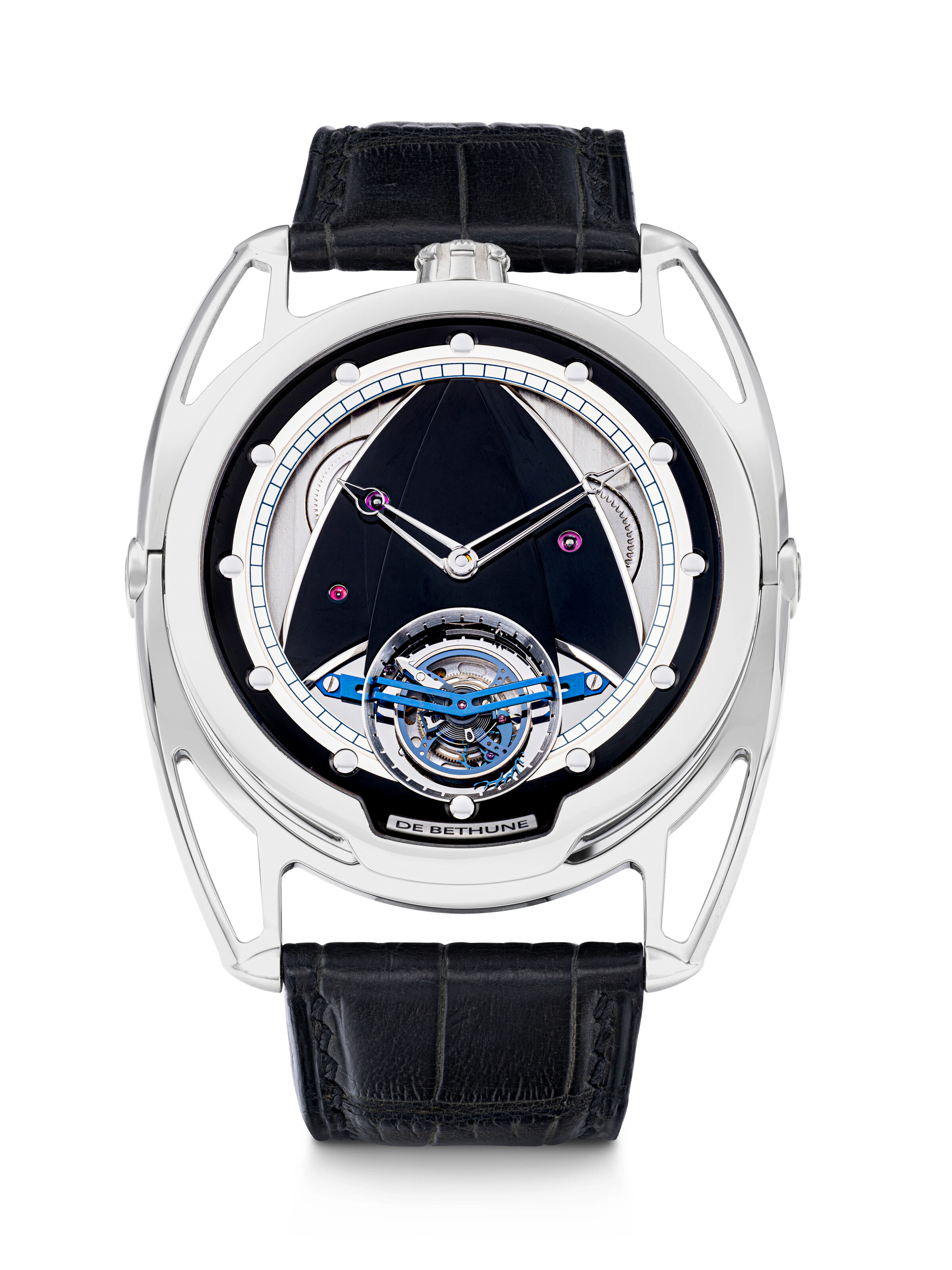 DE BETHUNE. A FUTURISTIC MIRROR-POLISHED TITANIUM FLYING TOURBILLON