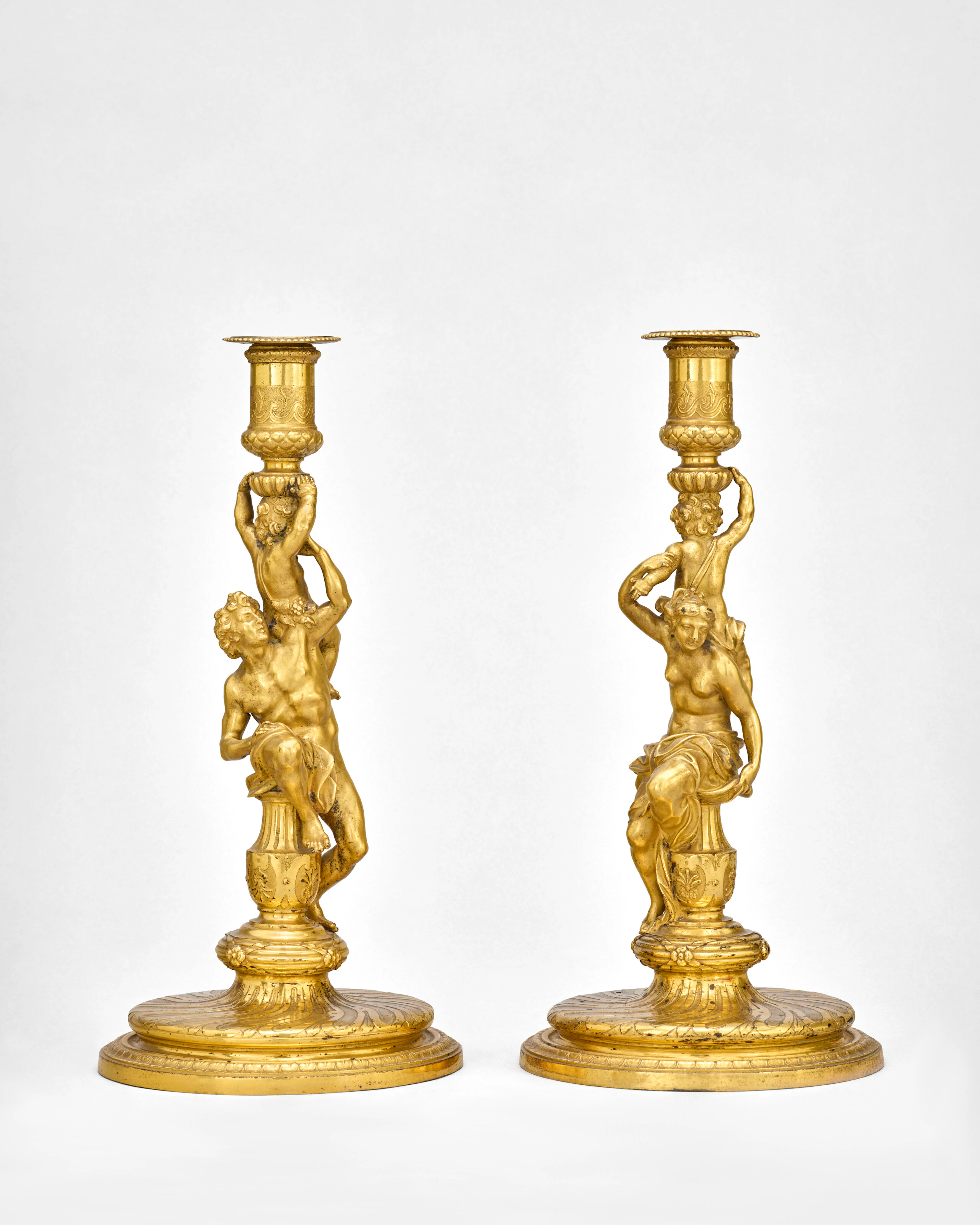 Paire De Flambeaux D'époque Régence