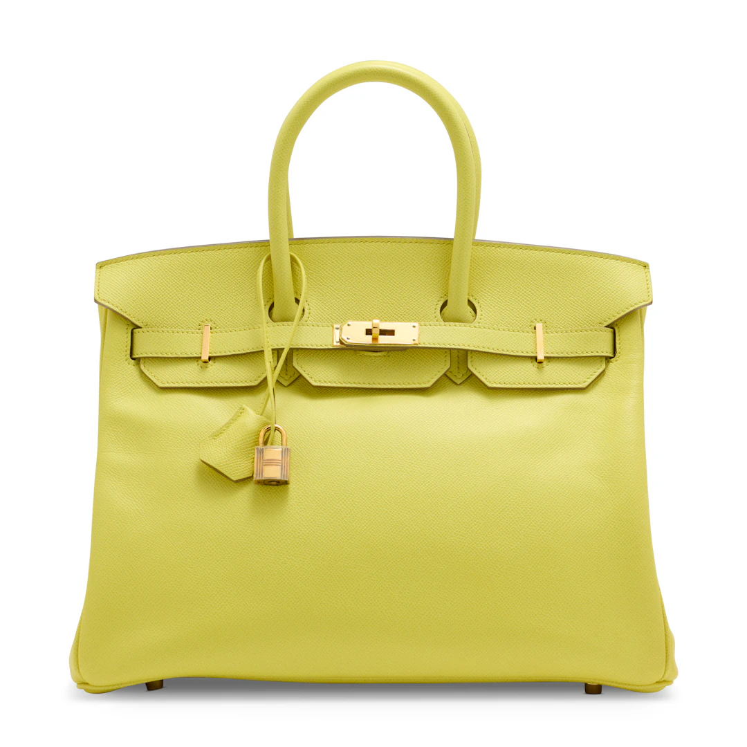 A Lime Epsom Leather Birkin 35 with Gold Hardware