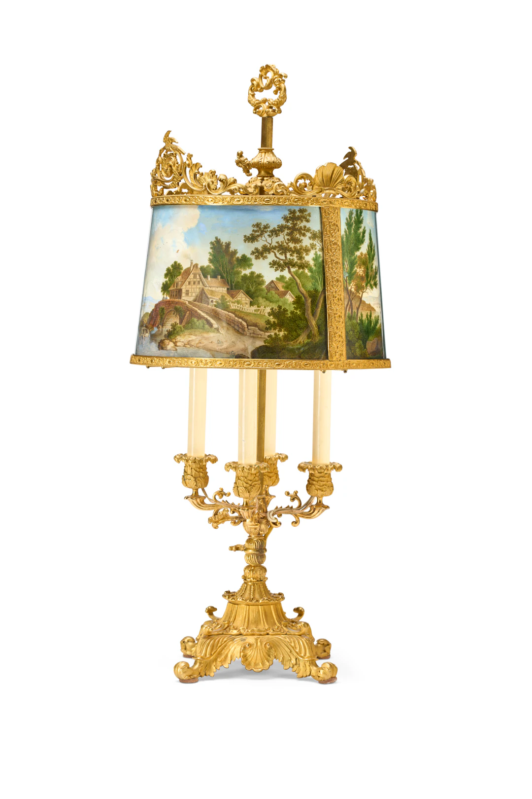 A North European Ormolu Four-Light Bouillotte Lamp