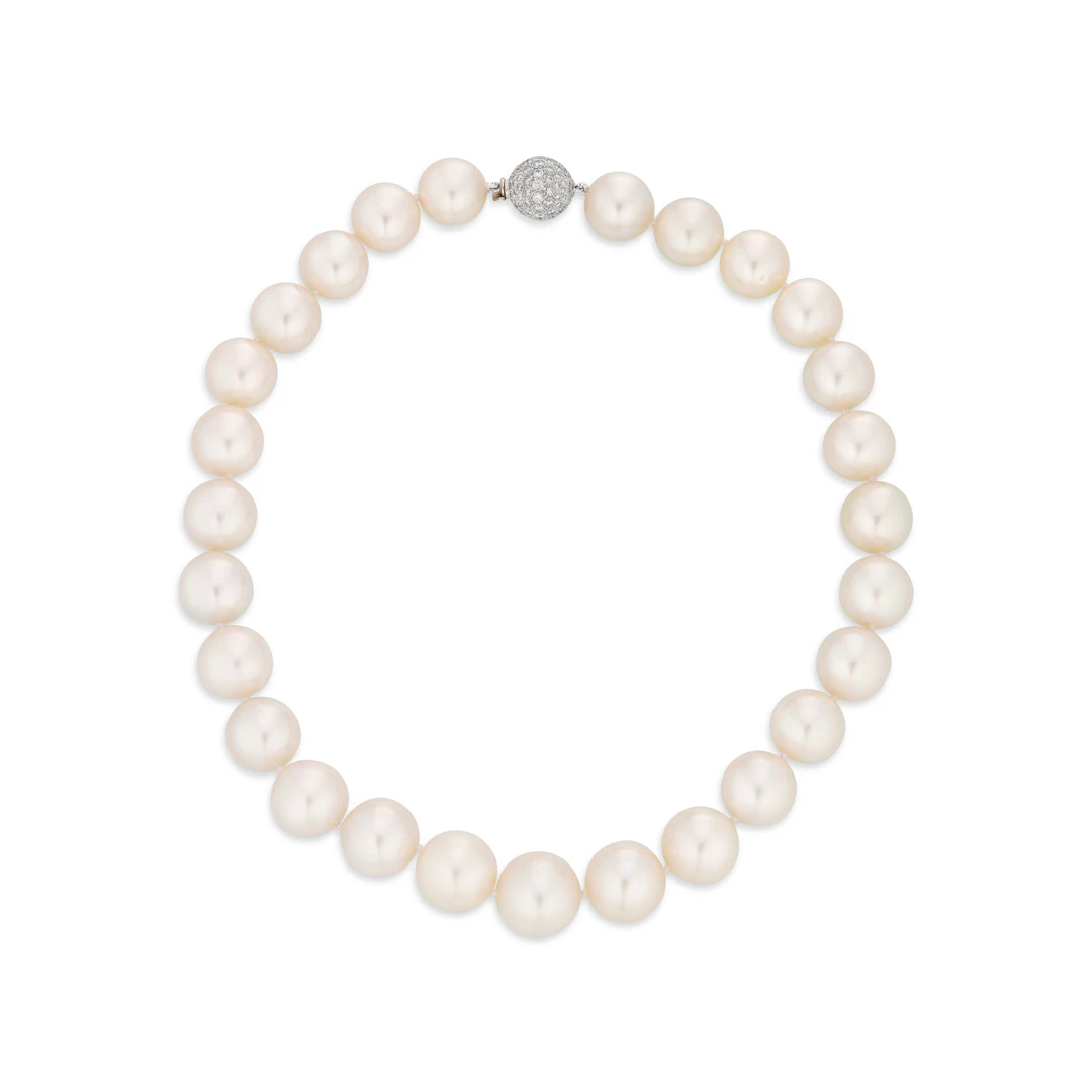 Cultured Pearl and Diamond Necklace