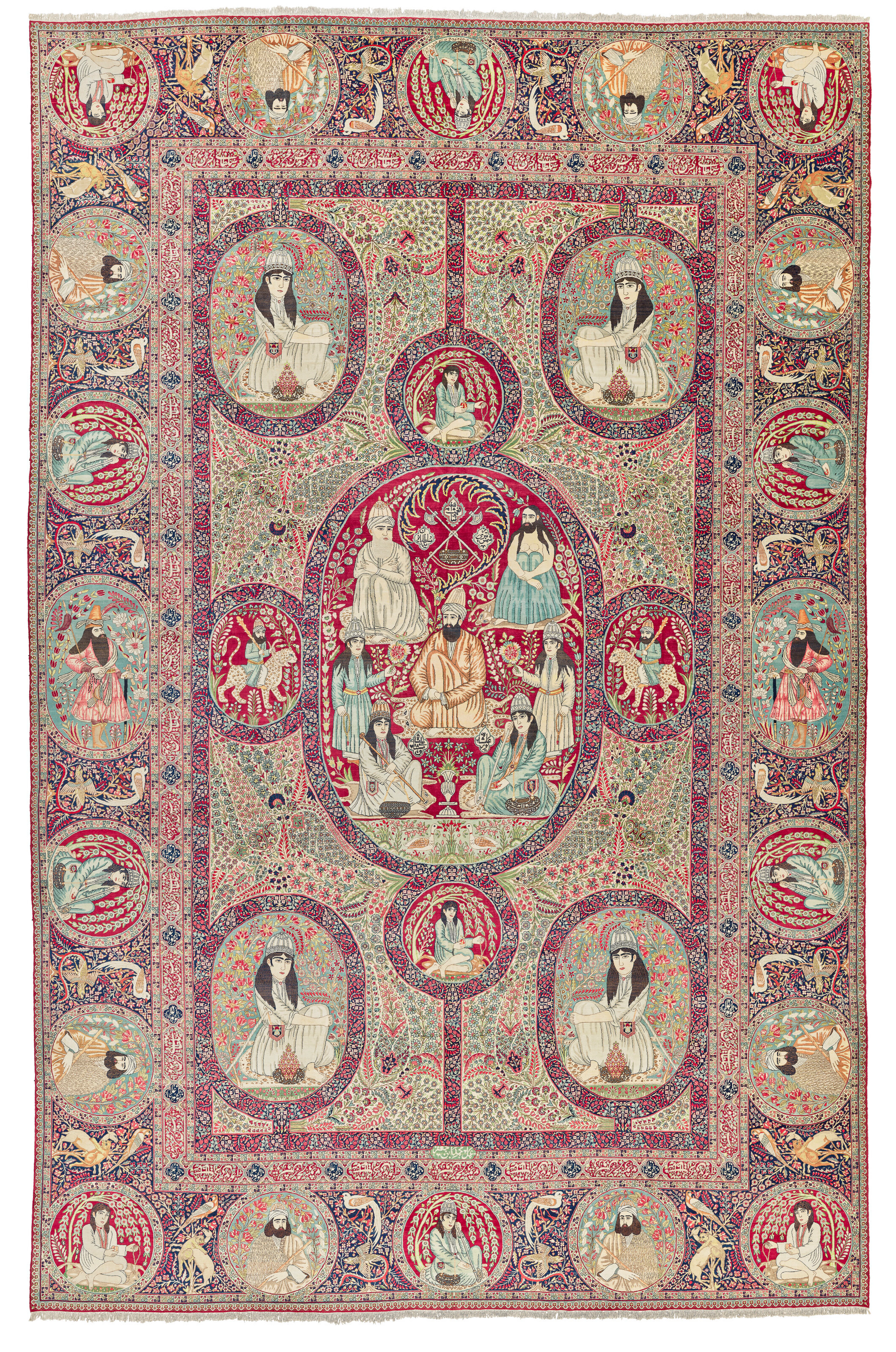 A Large Pictorial Kirman Carpet