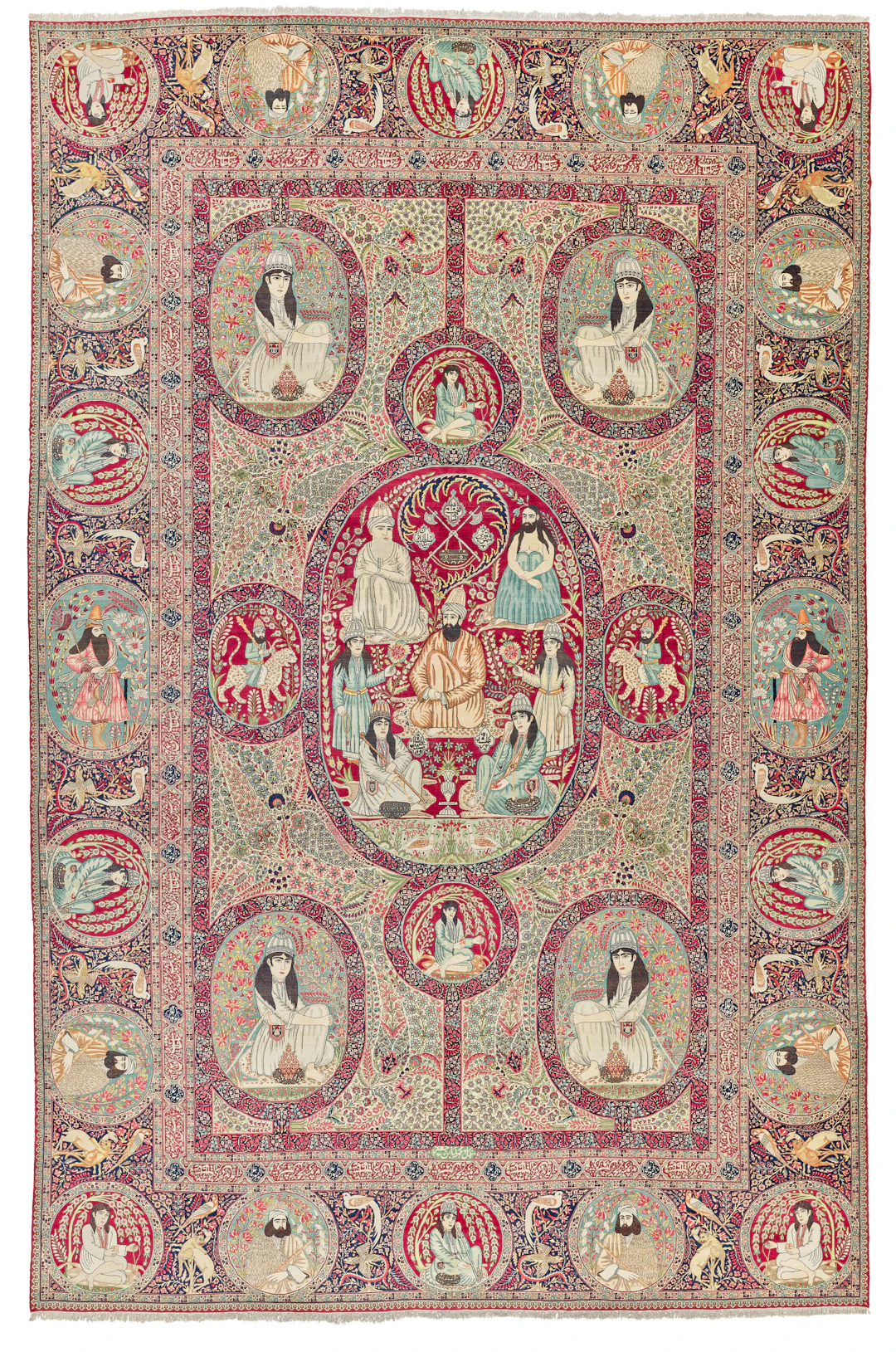 A Large Pictorial Kirman Carpet