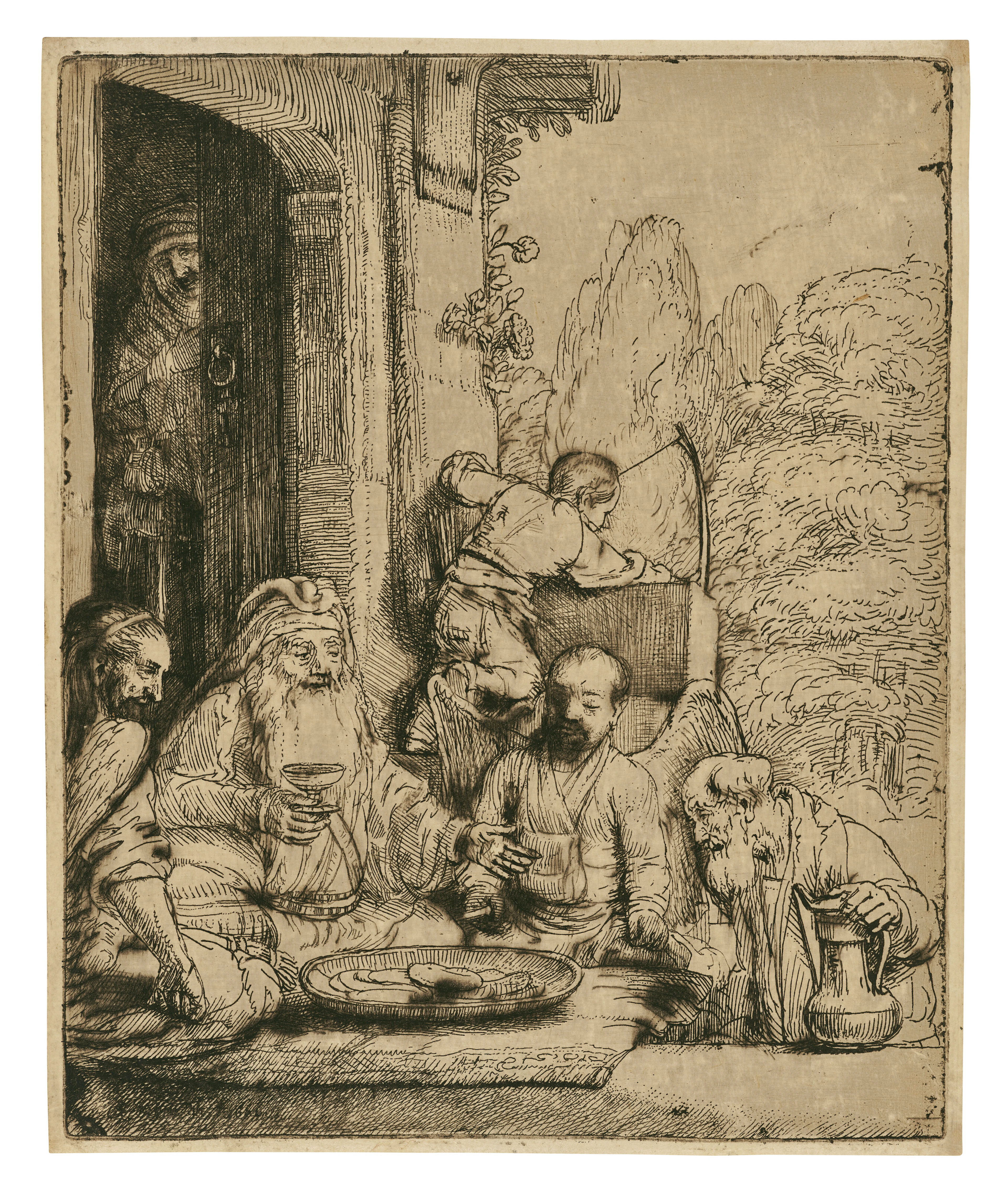 REMBRANDT HARMENSZ. VAN RIJN (1606-1669) Abraham entertaining the Angels