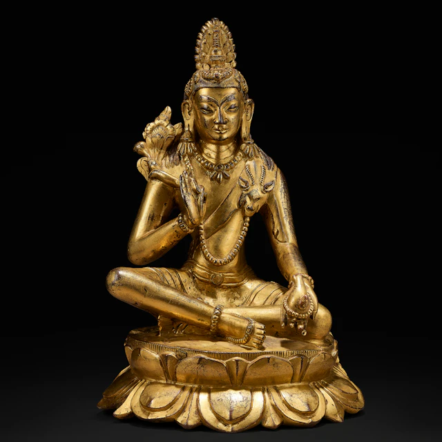 A Gilt Copper Alloy Figure of Maitreya