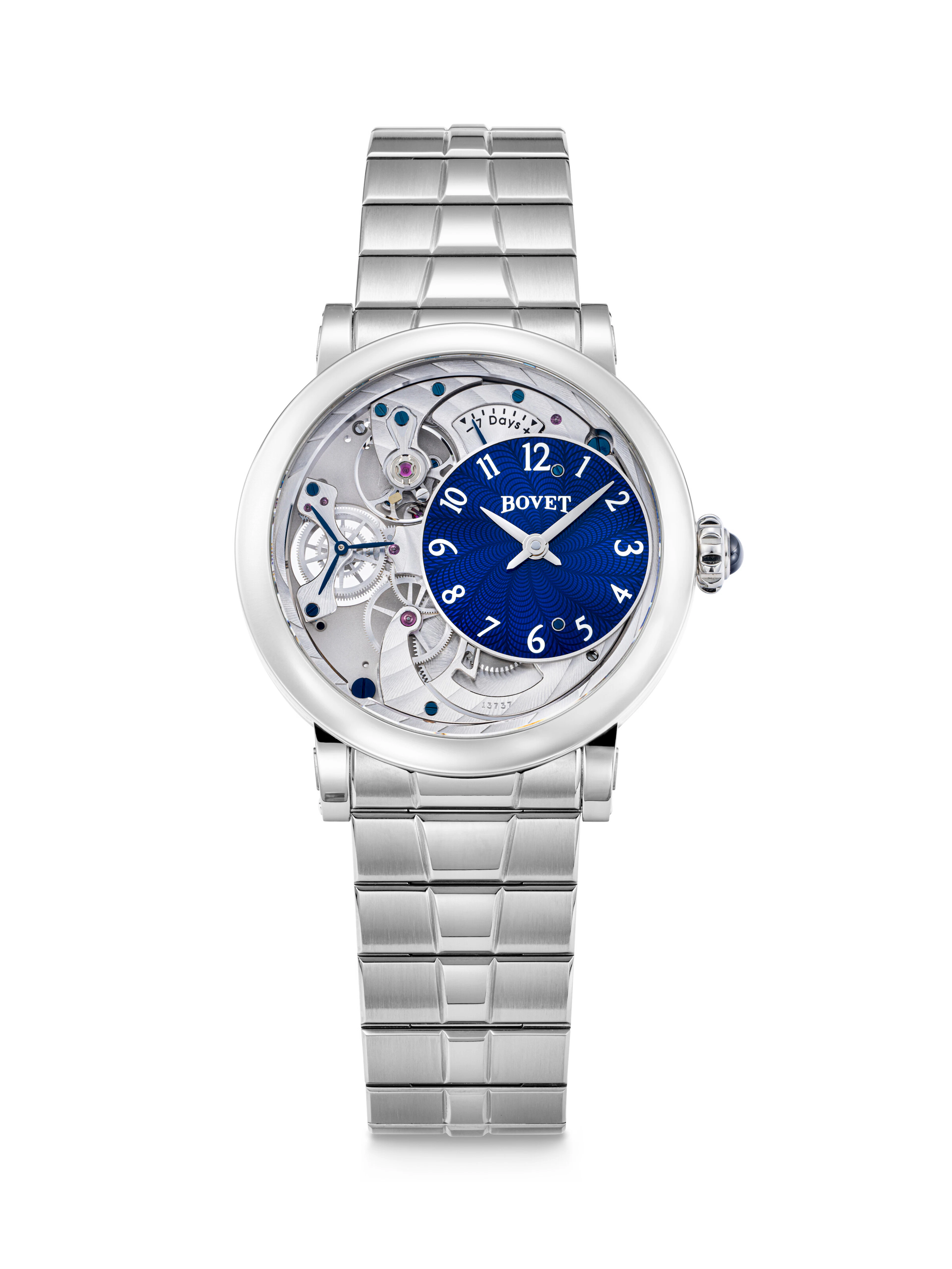 BOVET. A TITANIUM SEMI-SKELETONISED WRISTWATCH WITH POWER RESERVE