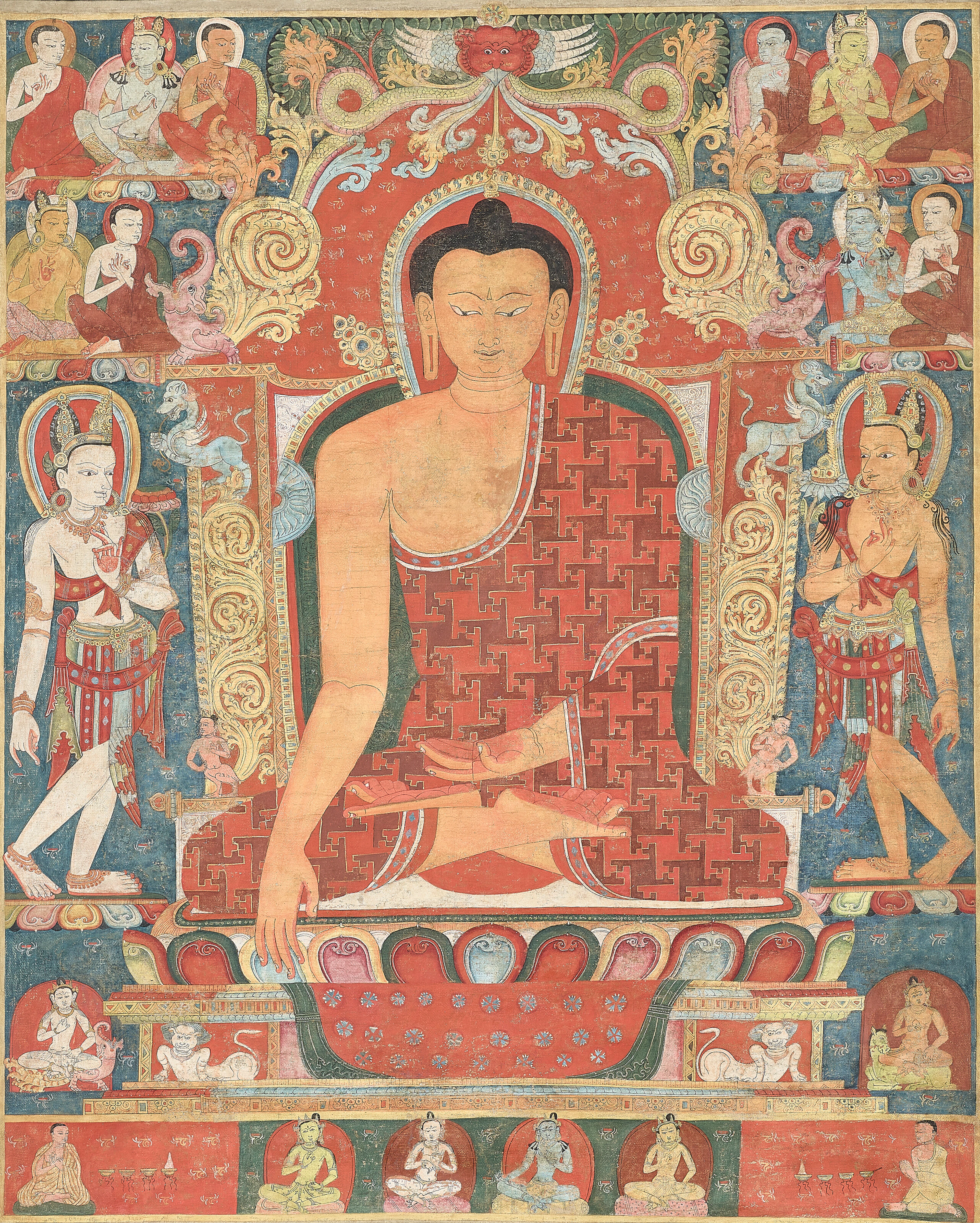 A Thangka of Shakyamuni Buddha