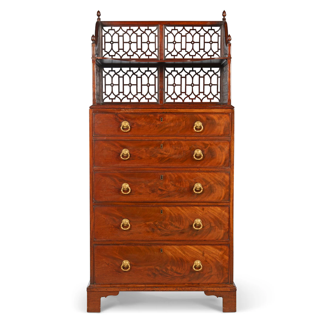 A George Iii Mahogany Secretaire Chest
