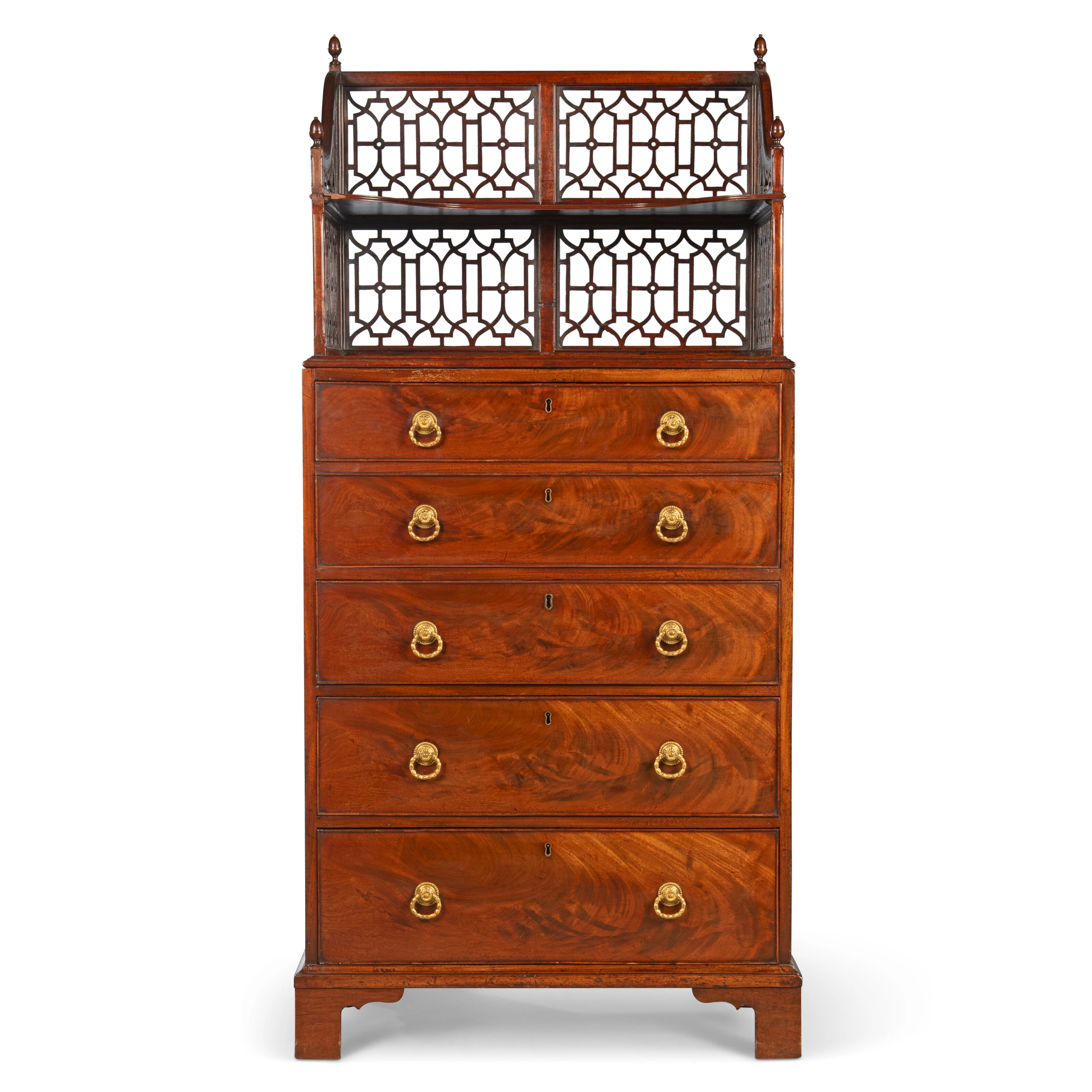 A George Iii Mahogany Secretaire Chest