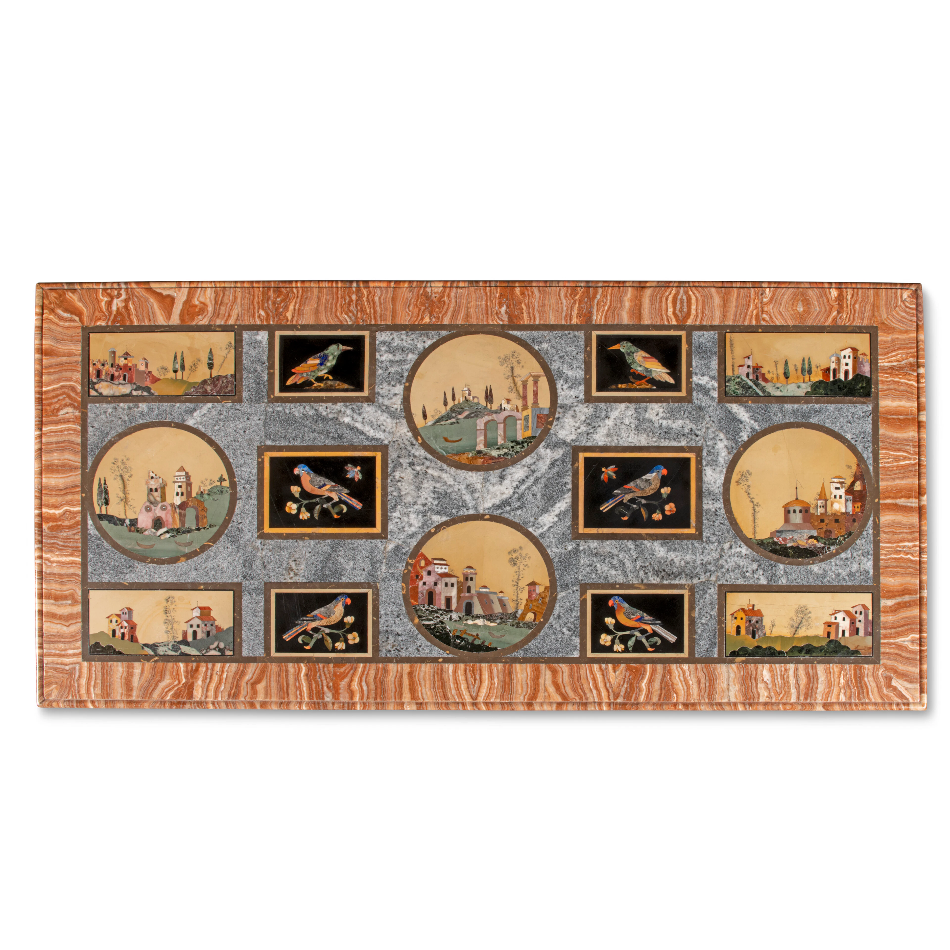 An Italian Pietra Dura and Alabaster Table Top
