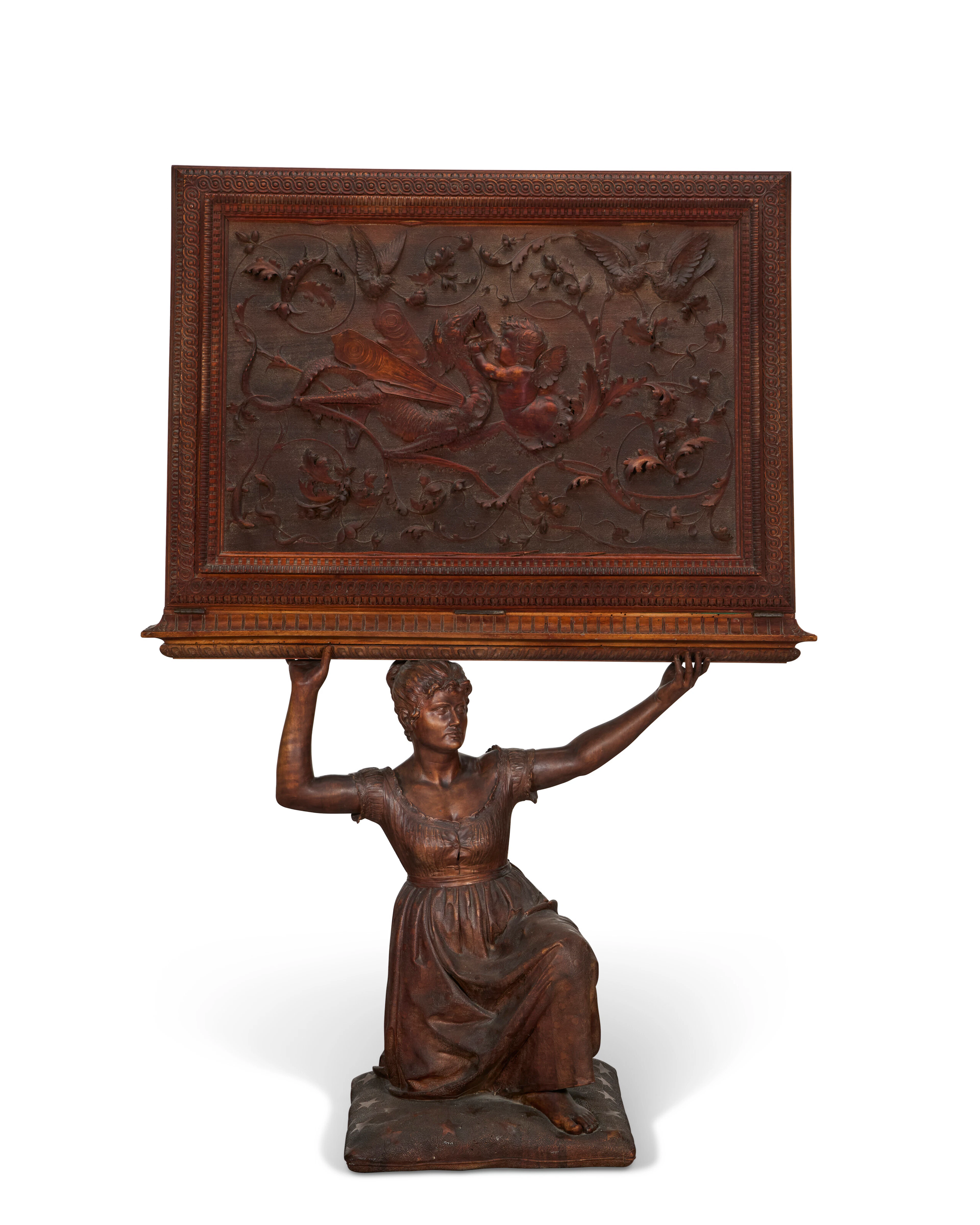 A Fine Italian Carved Walnut Folio Stand