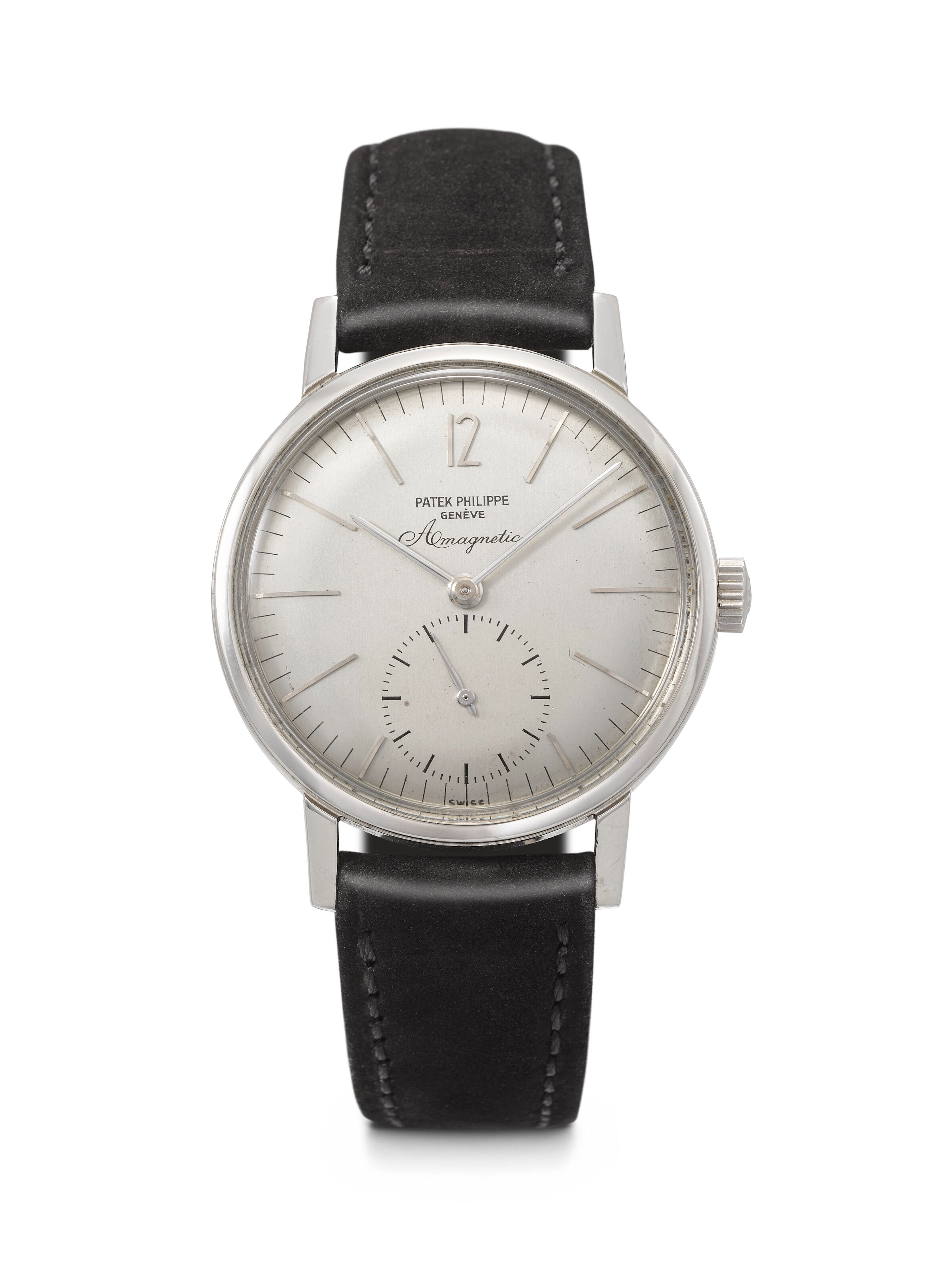 Patek Philippe. A Very Rare and Desirable Stainless Steel Amagnetic Wristwatch