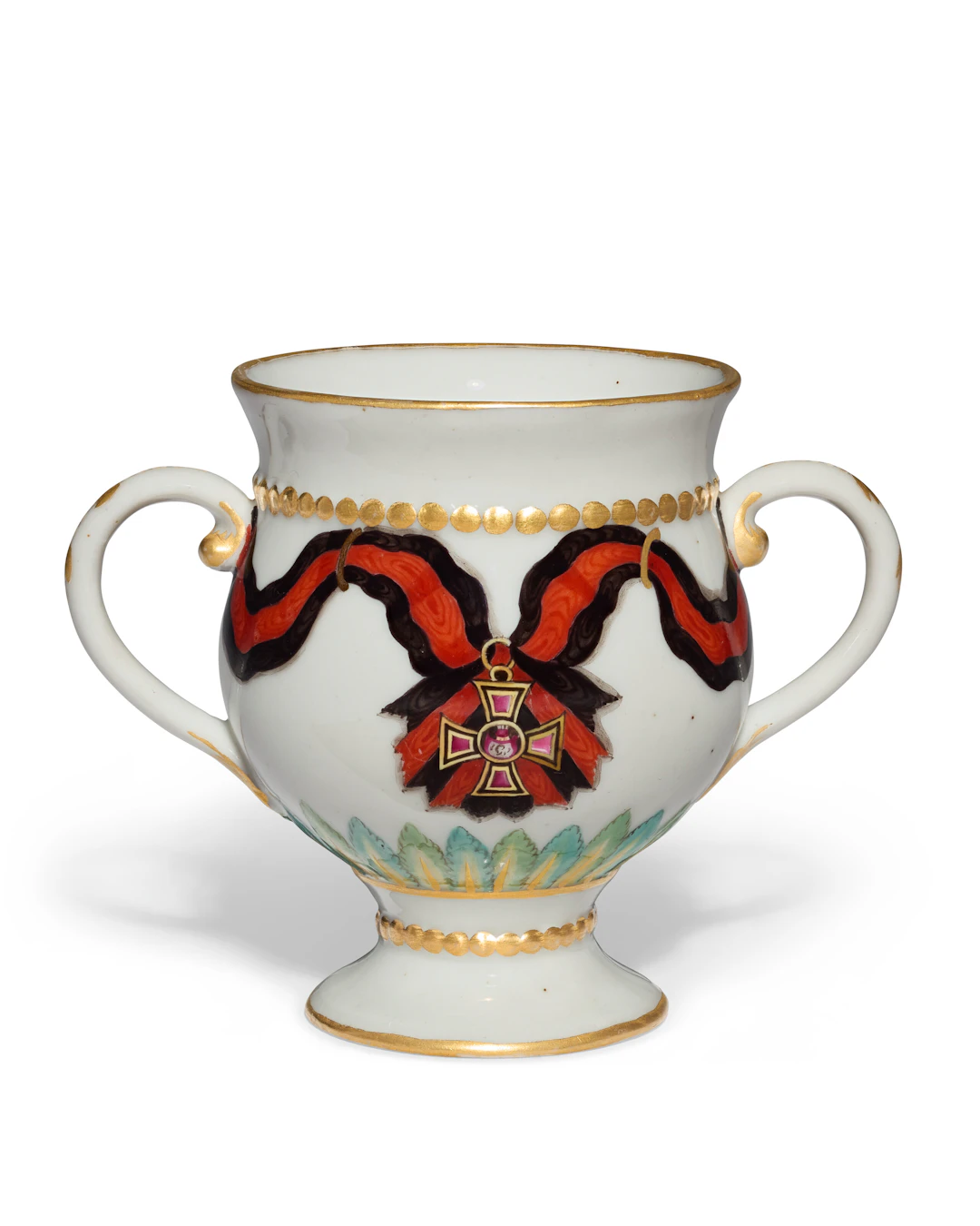 A Russian Porcelain Two-Handled Cup from the Service of the Order