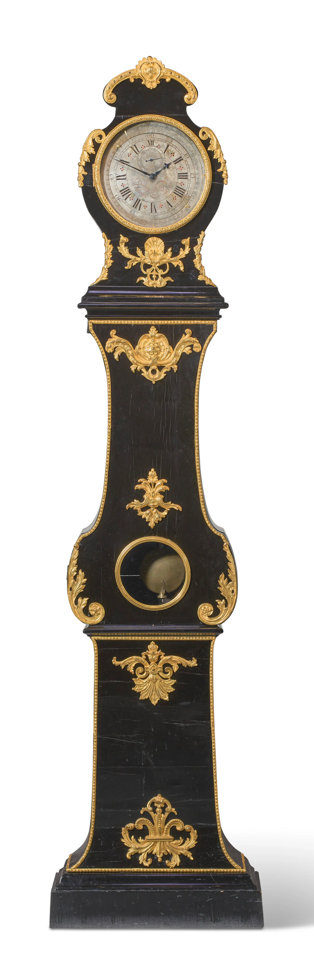 A Regence Ormolu-Mounted Ebonized Regulateur De Parquet
