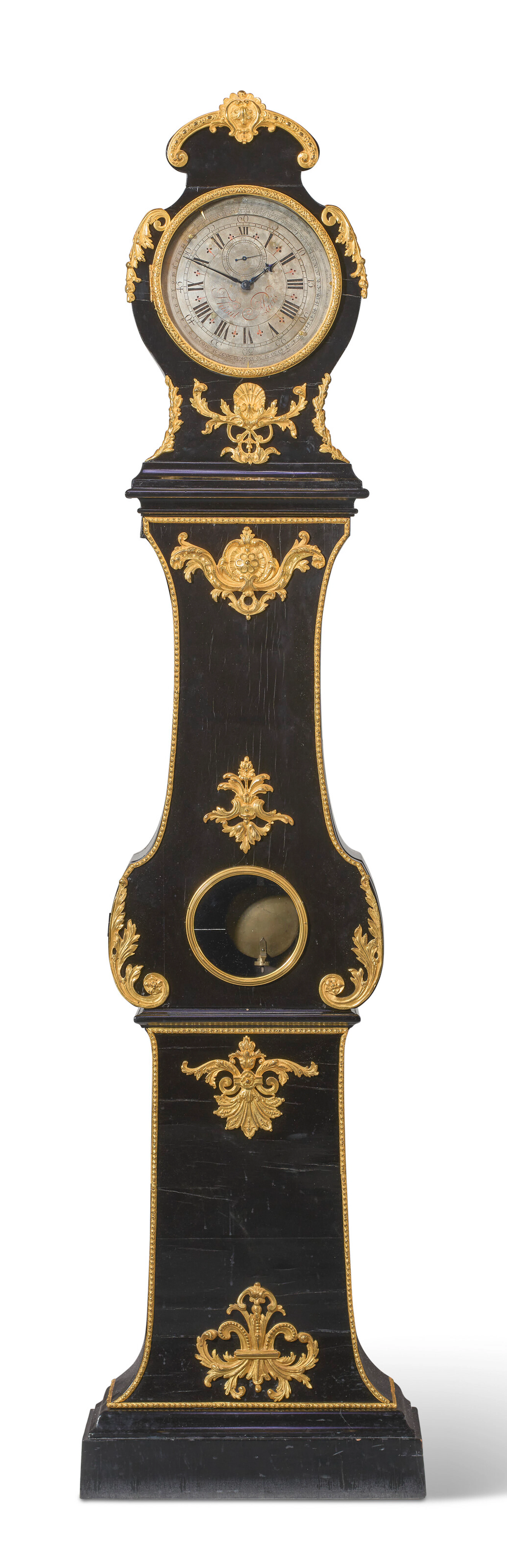 A Regence Ormolu-Mounted Ebonized Regulateur De Parquet