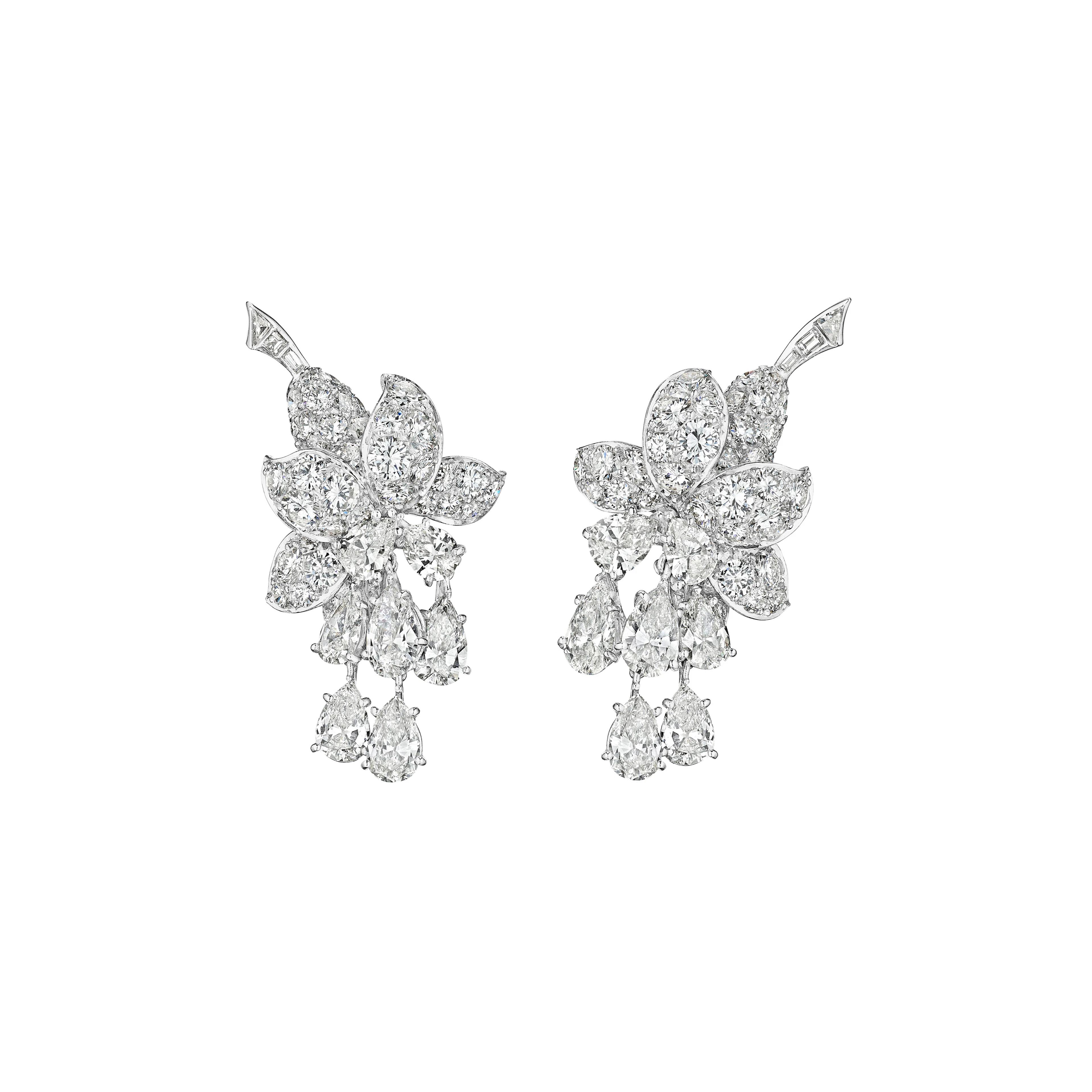 VAN CLEEF & ARPELS DIAMOND 'FUCHSIA' EARRINGS
