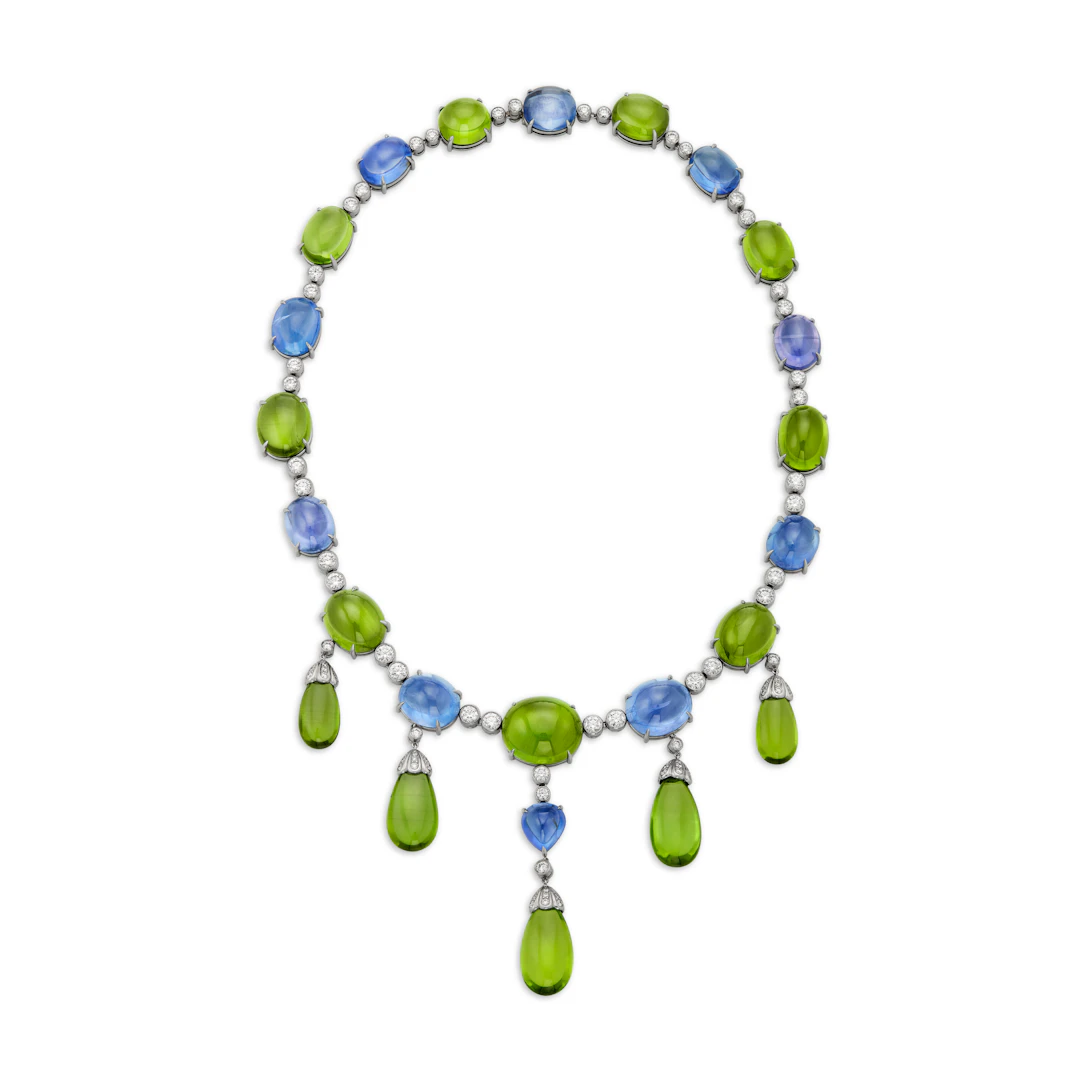 Bulgari Peridot, Sapphire and Diamond Necklace