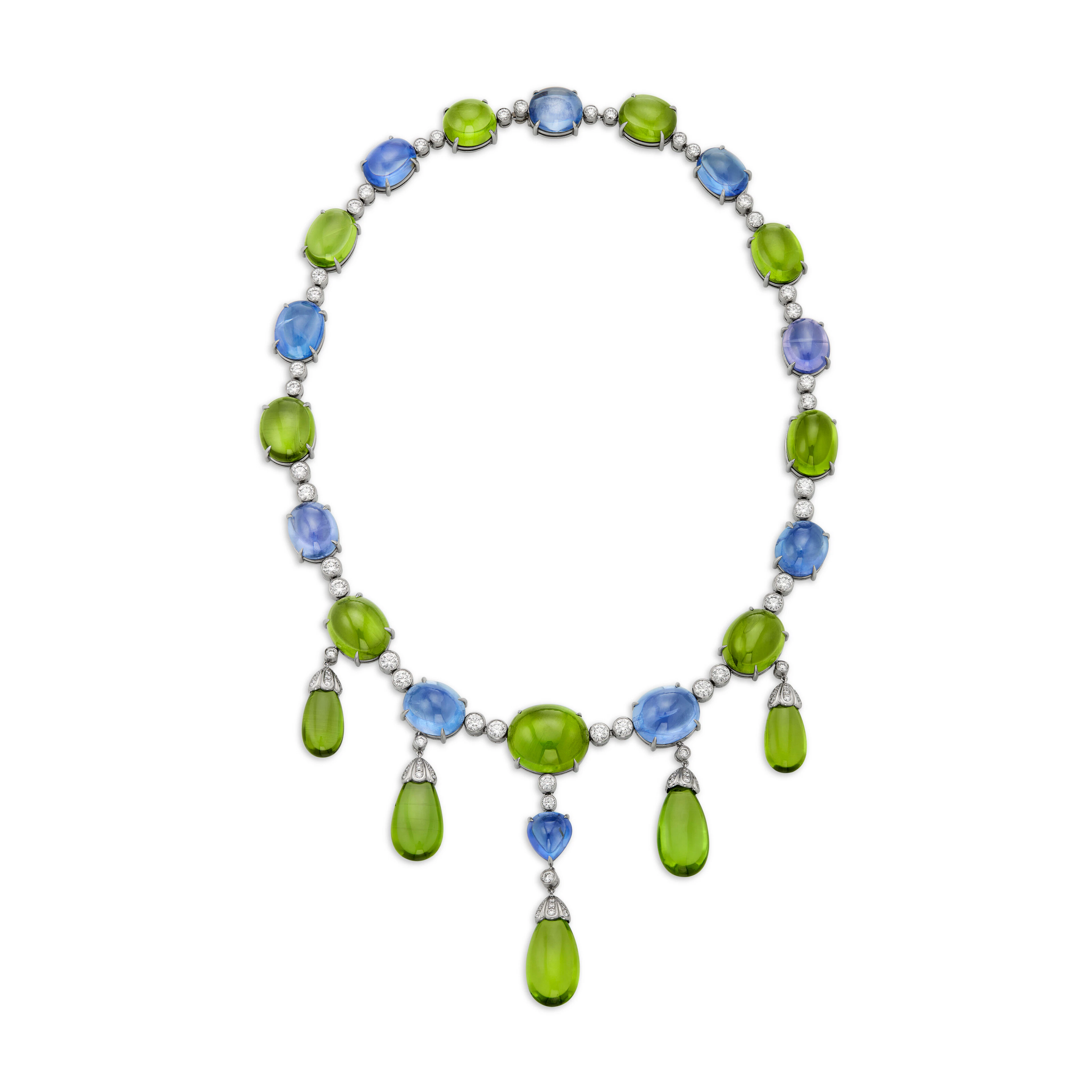 Bulgari Peridot, Sapphire and Diamond Necklace