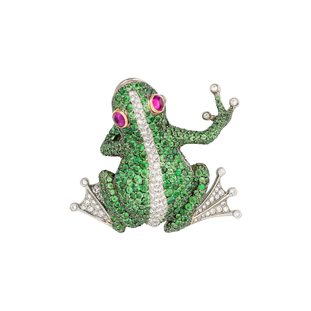Corentin Quideau by Georland Garnet, Ruby and Diamond 'Reinette' Brooch