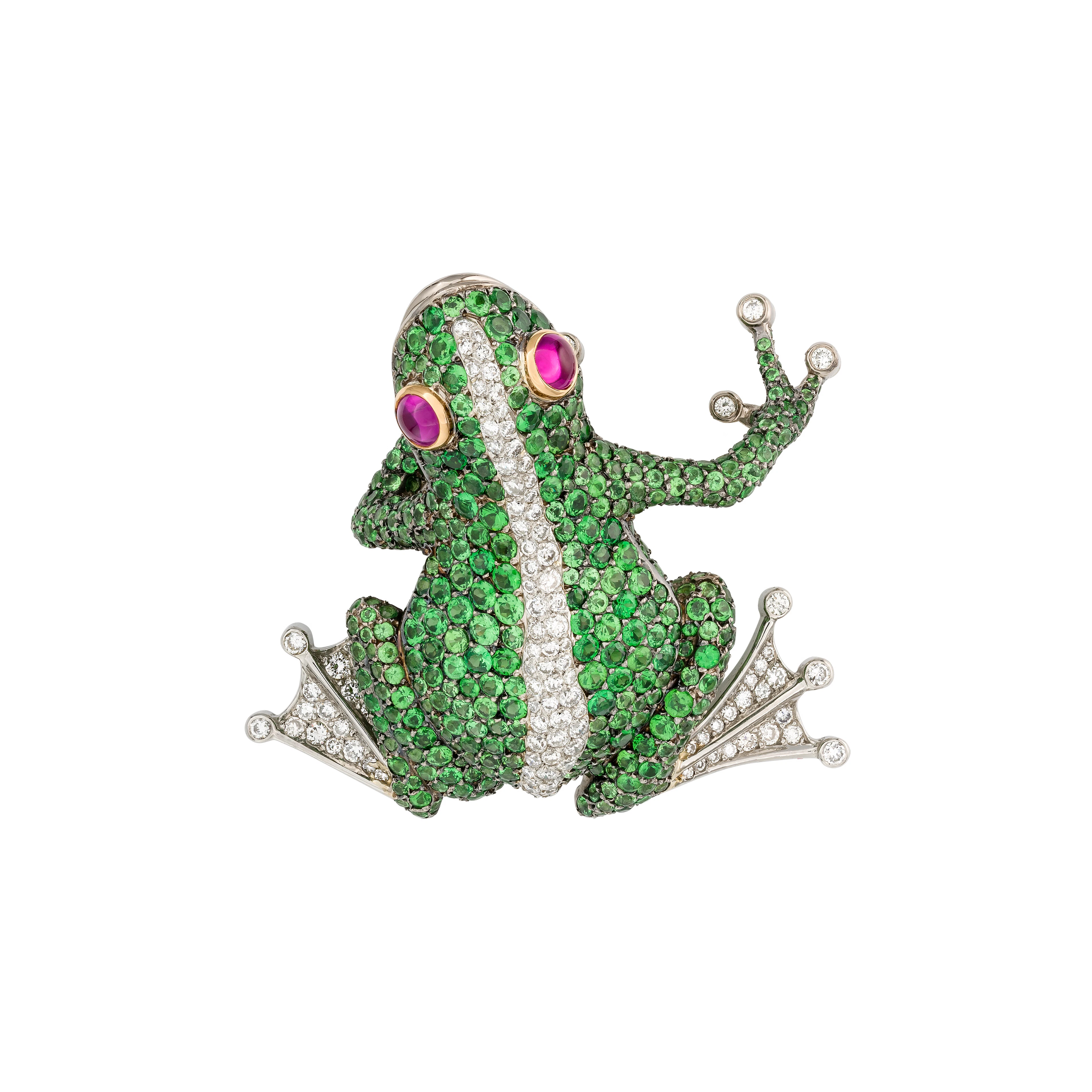 Corentin Quideau by Georland Garnet, Ruby and Diamond 'Reinette' Brooch