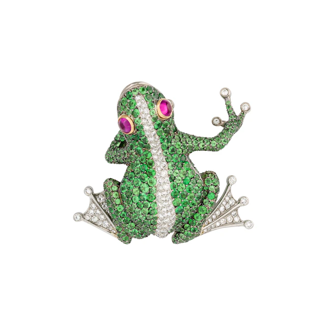 Corentin Quideau by Georland Garnet, Ruby and Diamond 'Reinette' Brooch