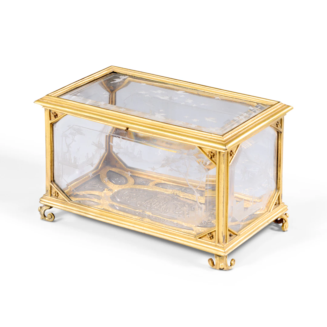 Rock Crystal, Gilt Bronze and Silver Casket