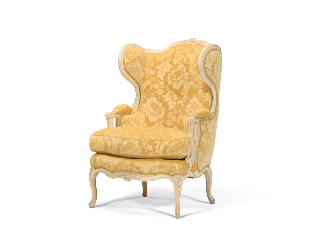 A Louis Xv White-Painted Bergere a Oreilles