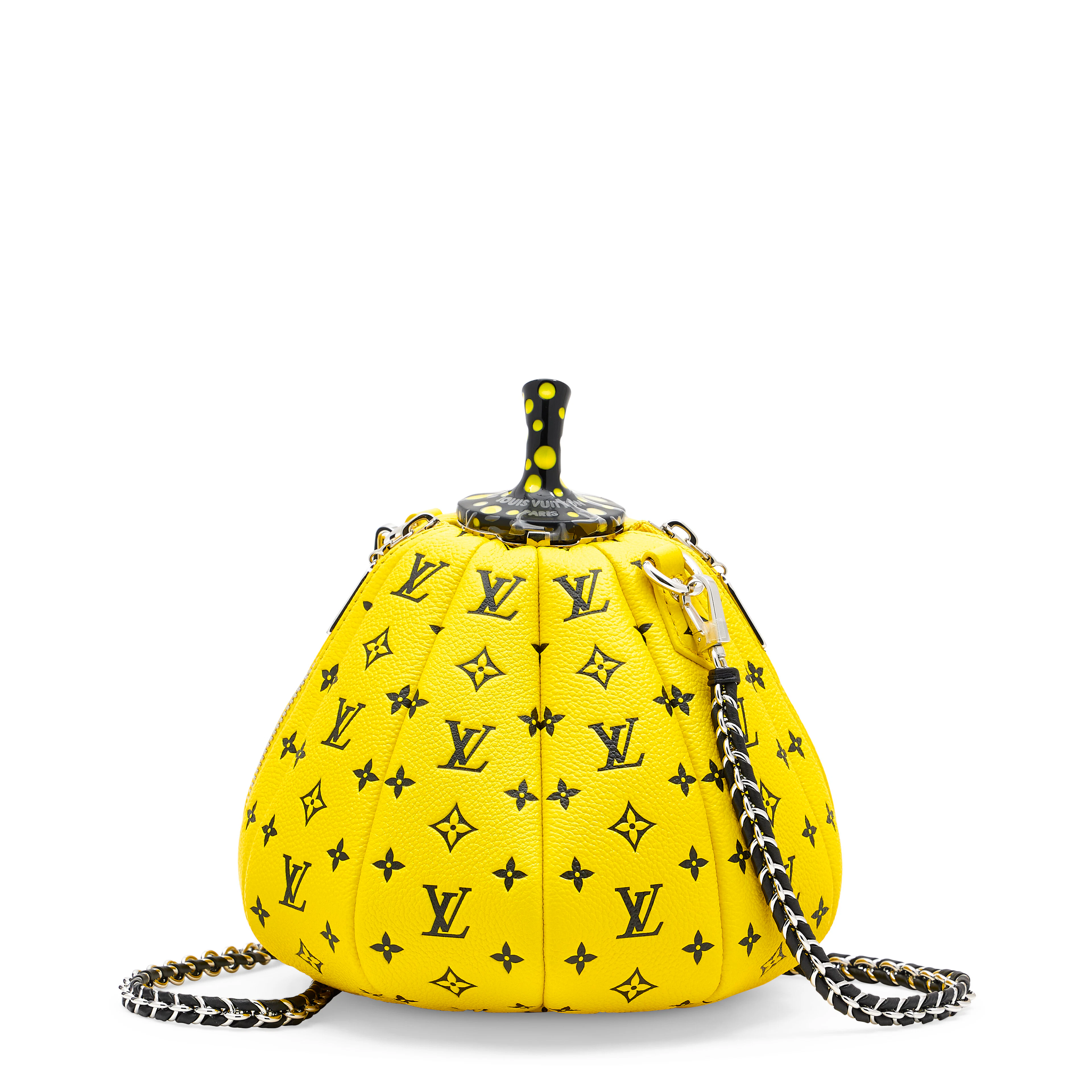 A LIMITED EDITION YELLOW MONOGRAM PUMPKIN BAG WITH SILVER HARDWARE