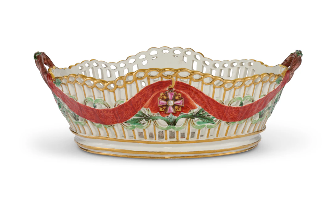A Russian Porcelain Basket from the Service of the Order of St. Alexander