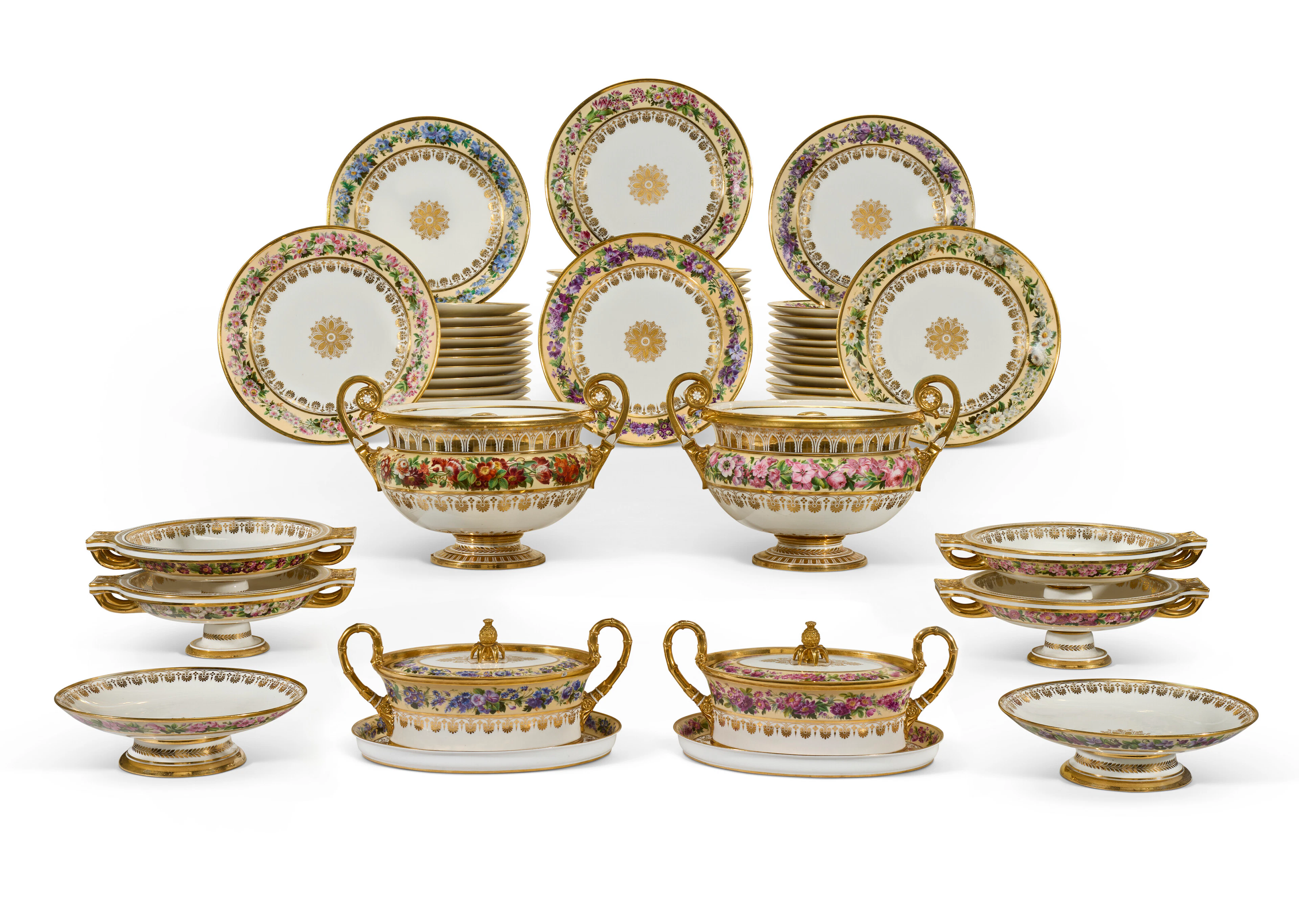 Partie De Service À Dessert En Porcelaine
