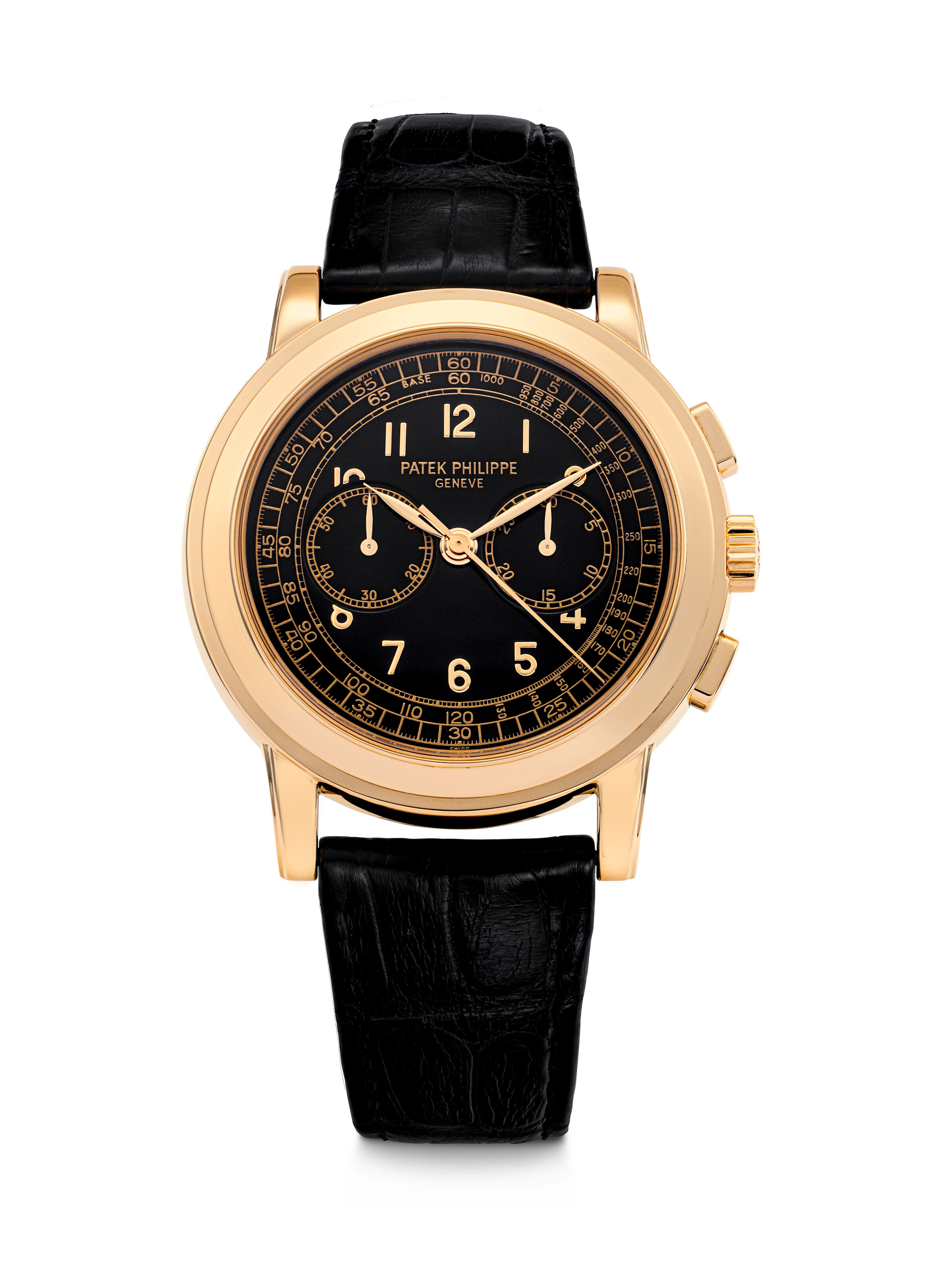 PATEK PHILIPPE. AN ATTRACTIVE 18K GOLD CHRONOGRAPH WRISTWATCH